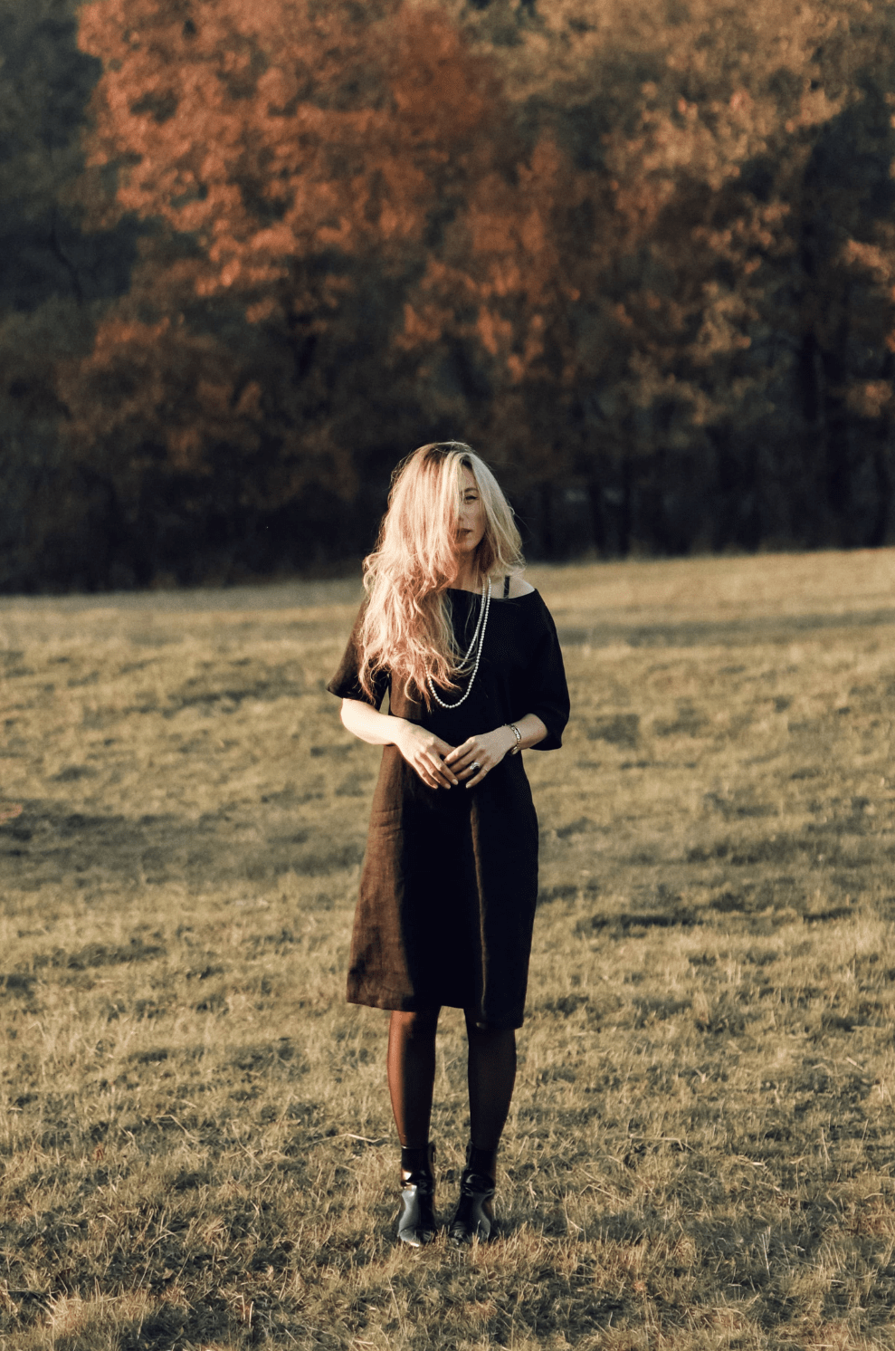 Oh Happy Day Black Linen Dress