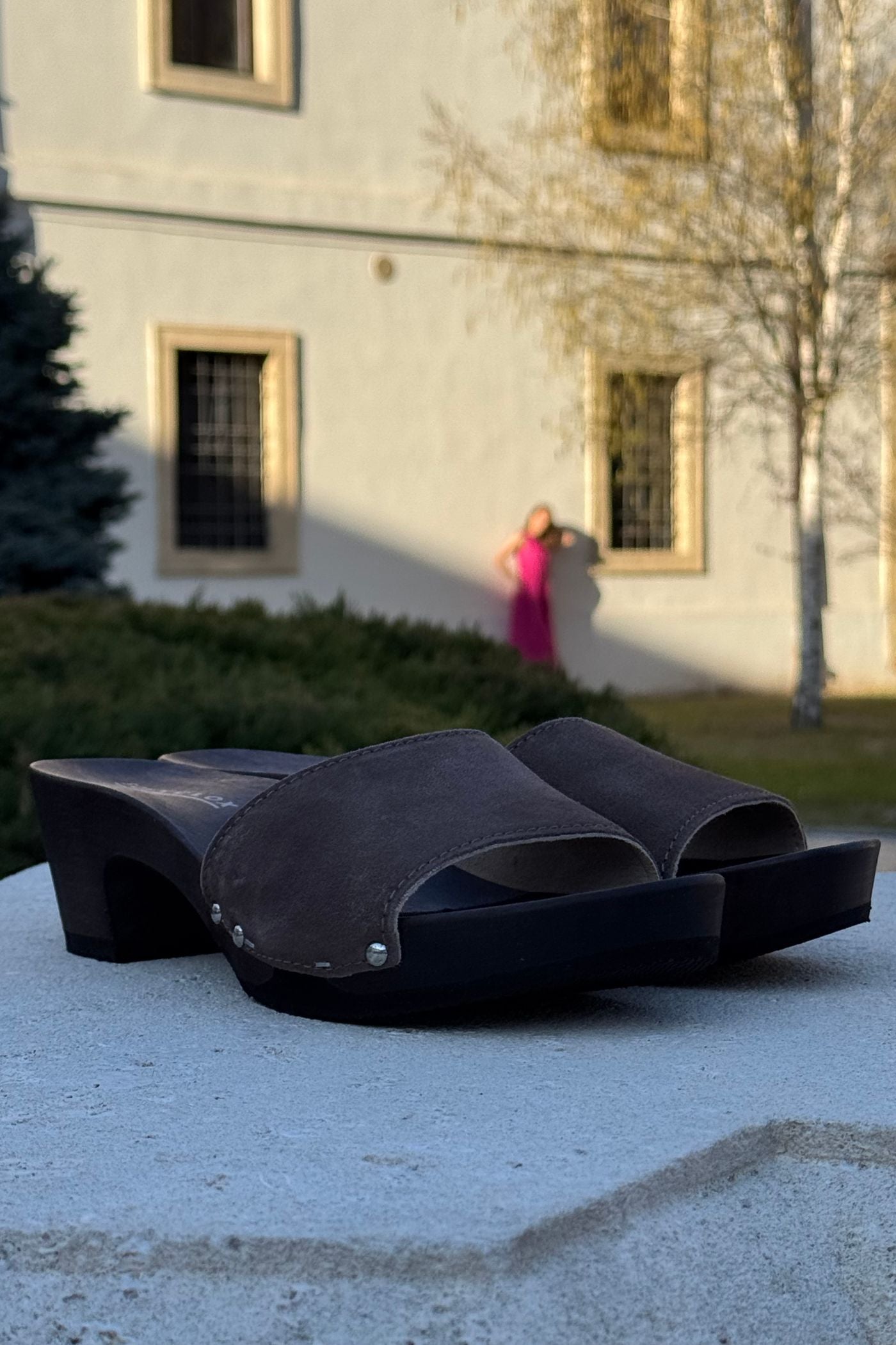 Saboți Din Piele Cu Talpă De Lemn SoftClox Kelly