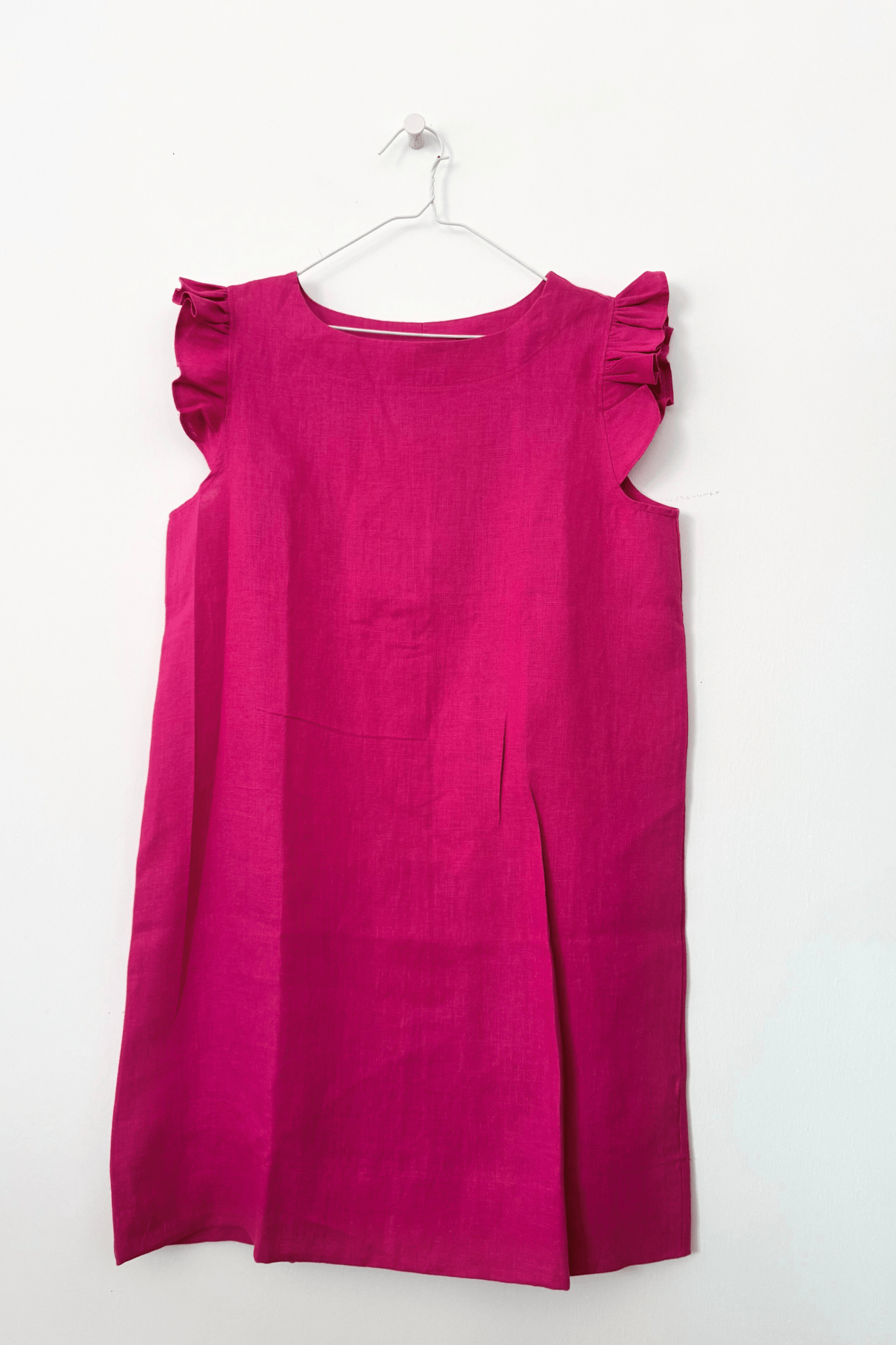 PRE-LOVED Rochie Din In Cu Volănașe Pe Umeri Fucsia