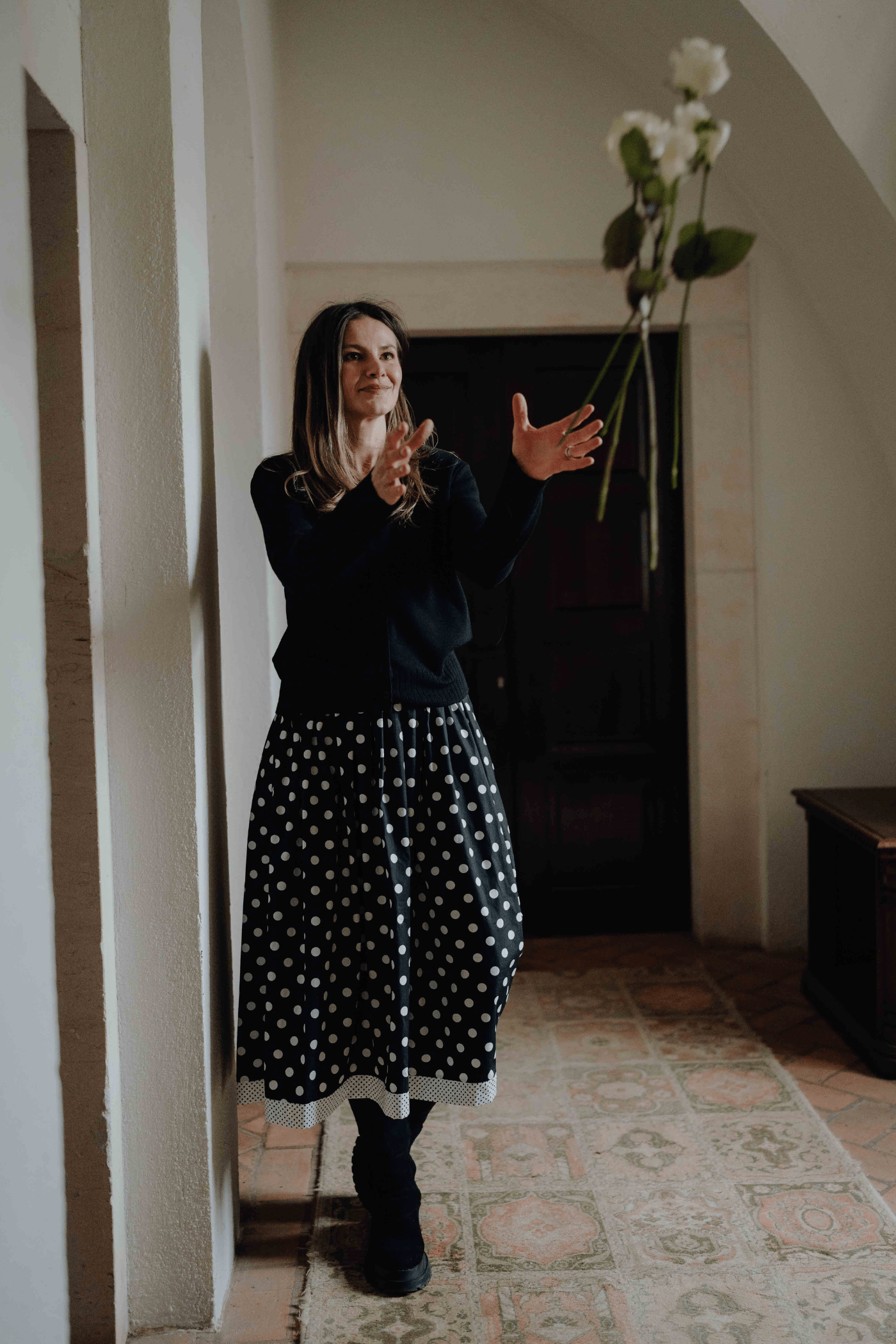 Organic Cotton Poplin Midi Skirt