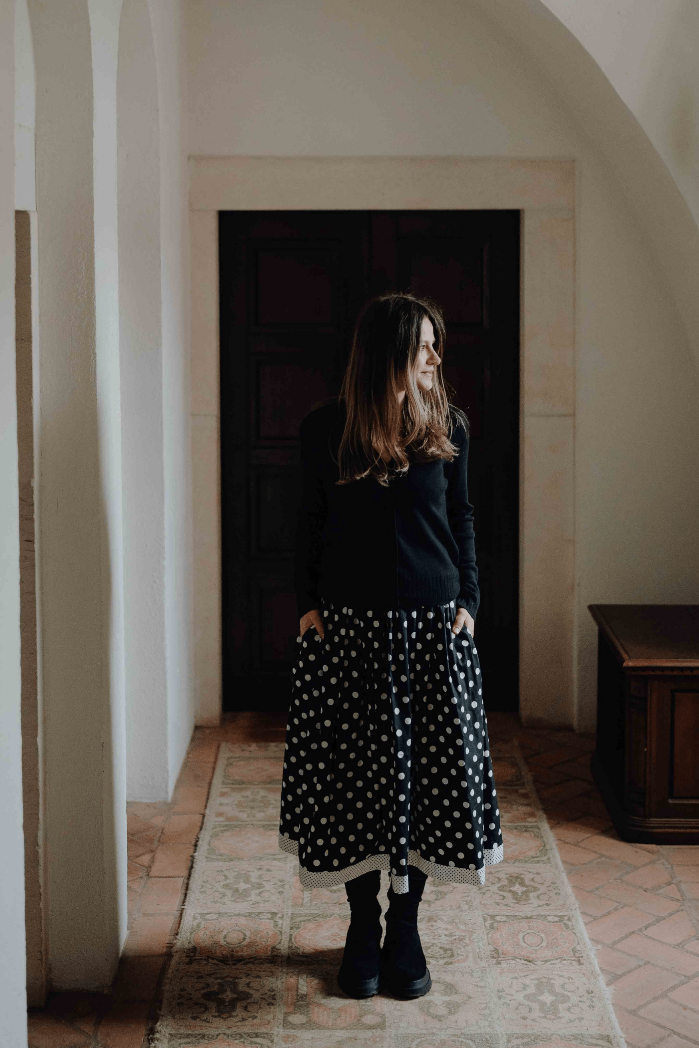 Organic Cotton Poplin Midi Skirt