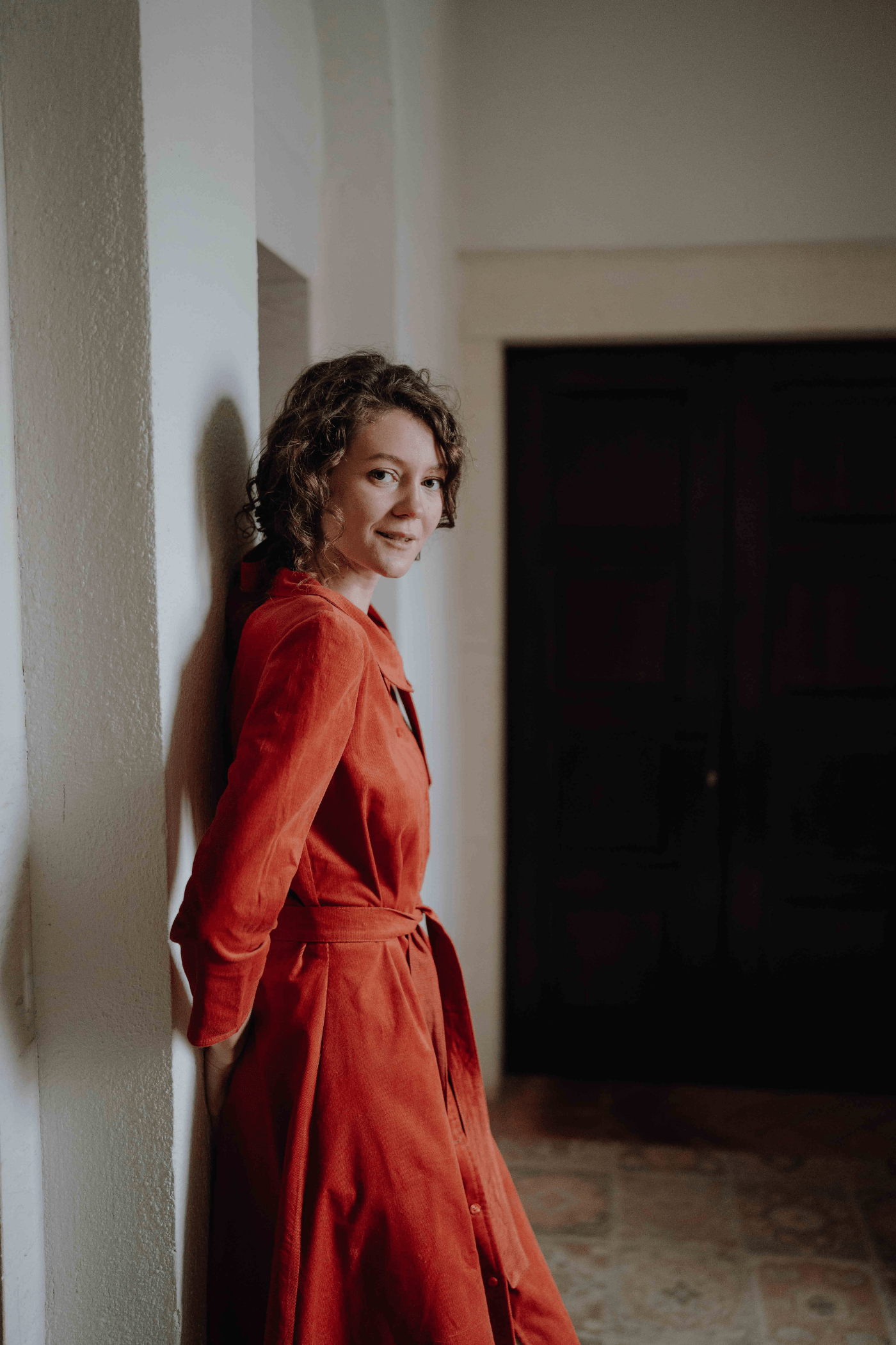 Linen Shirt Dress Marla Black