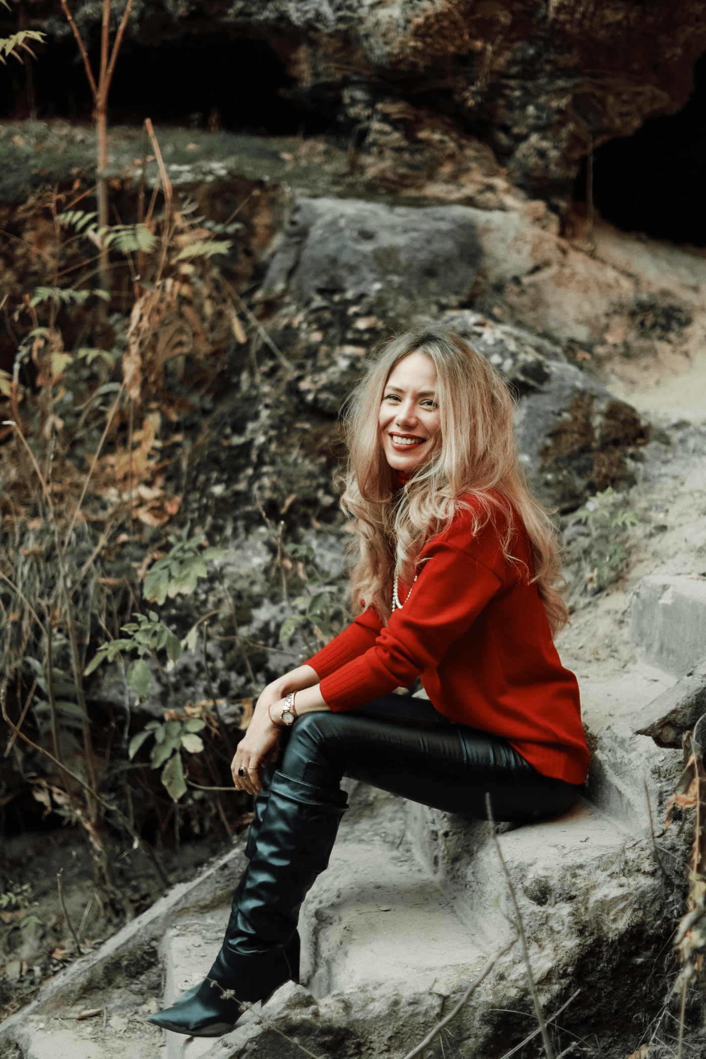 Knitted Wool Sweater Amore Red