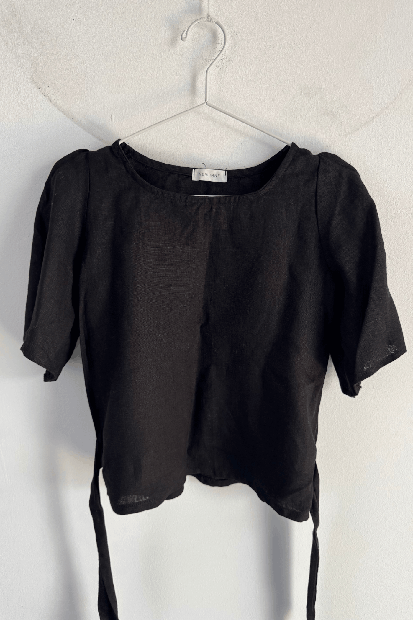 PRE_LOVED Bluză Din In Sandra Negru, Mărimea XXS