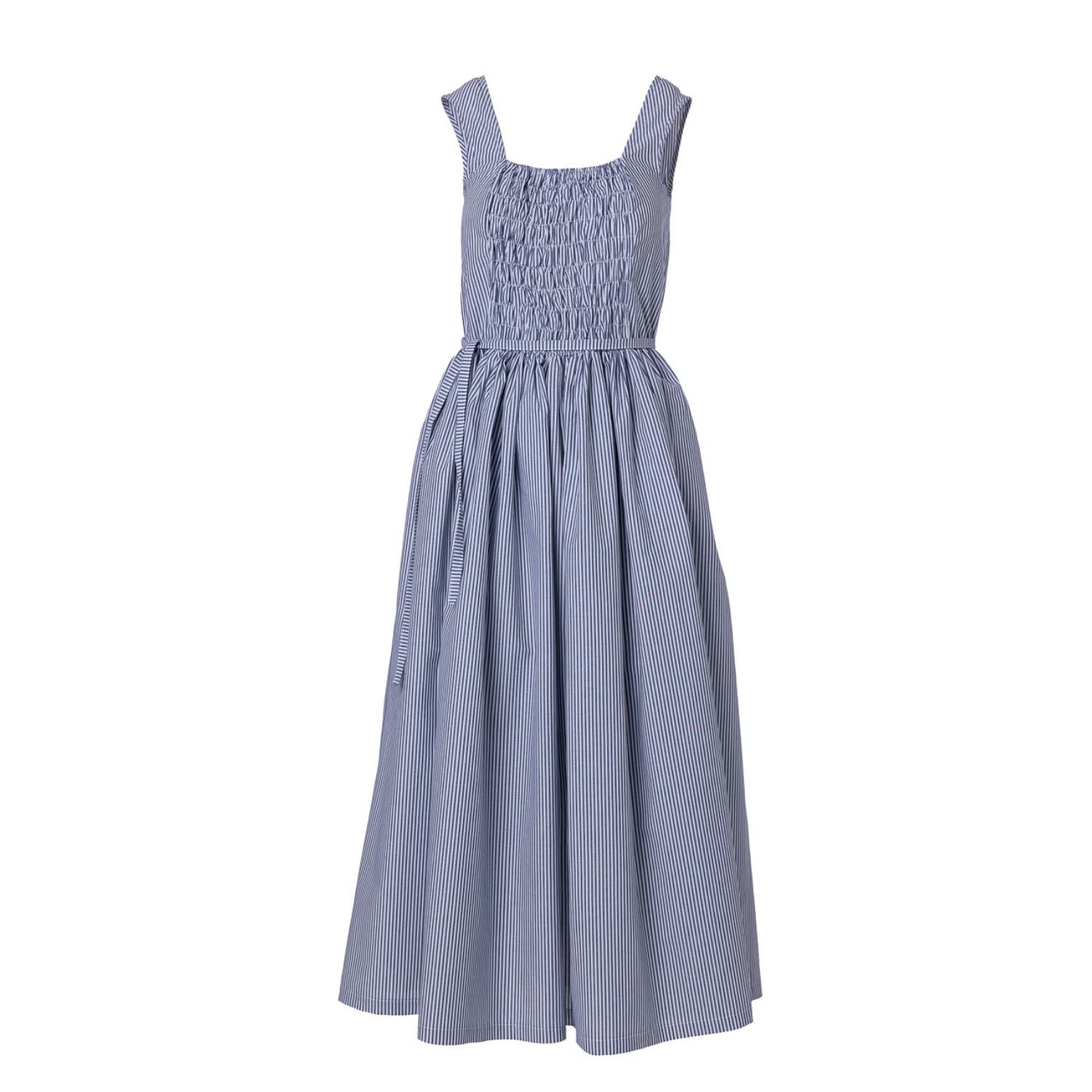 Rochie Din Bumbac Organic Renée Albastru cu Dungi