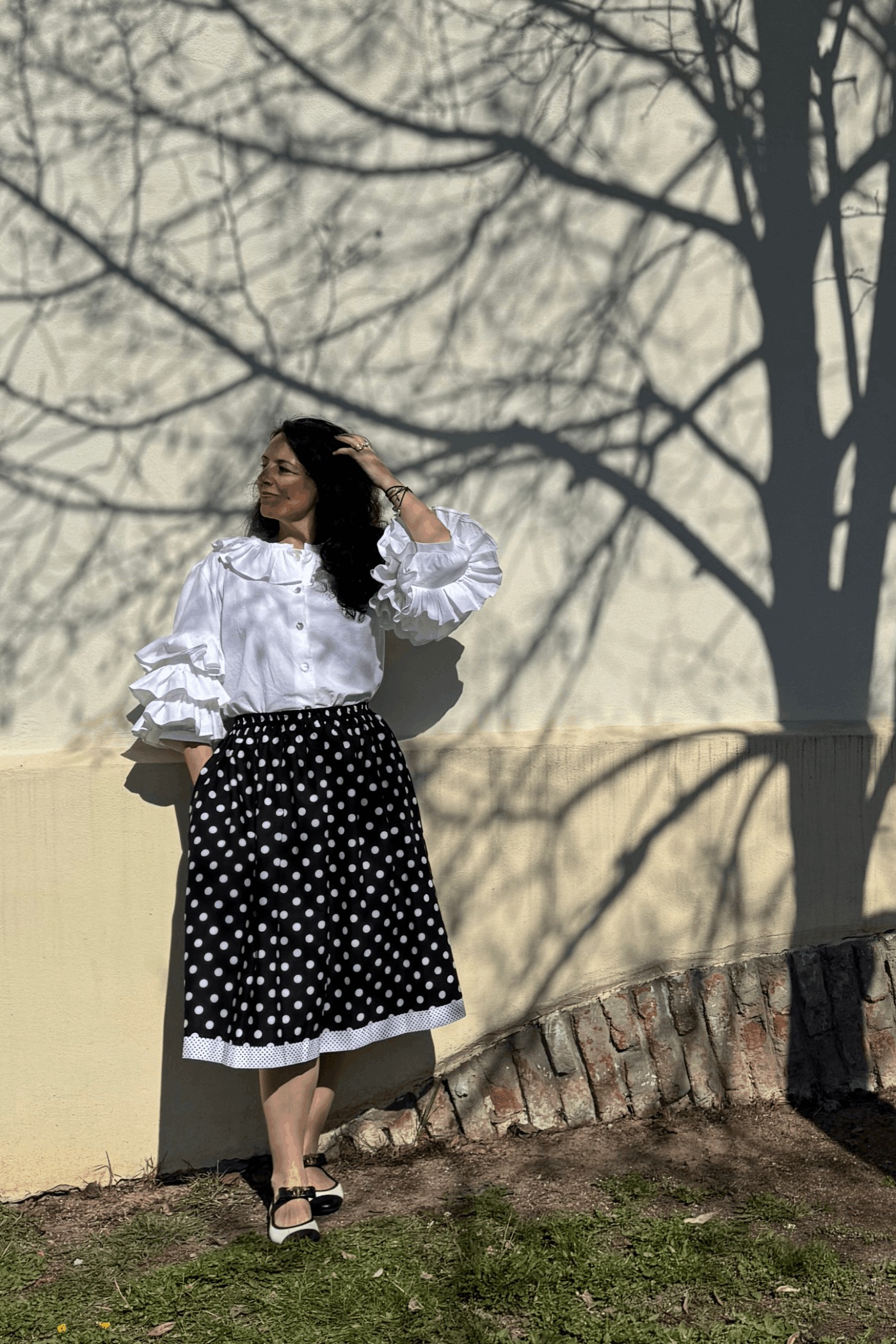 Organic Cotton Poplin Midi Skirt