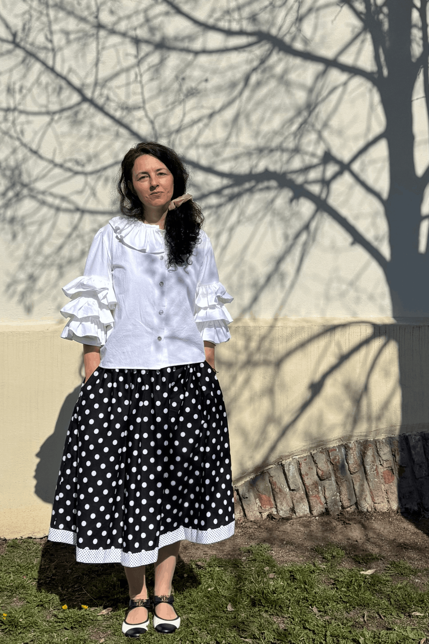 Organic Cotton Poplin Midi Skirt