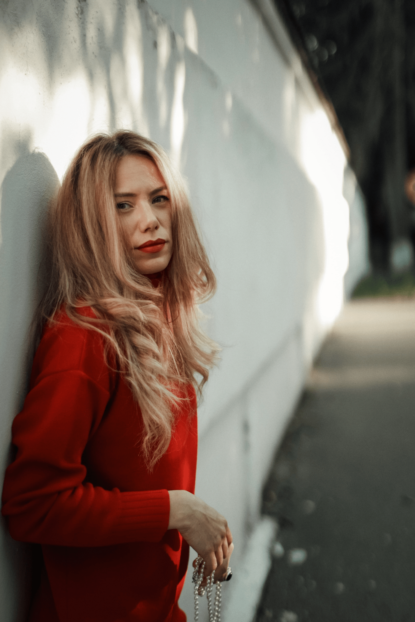 Knitted Wool Sweater Amore Red