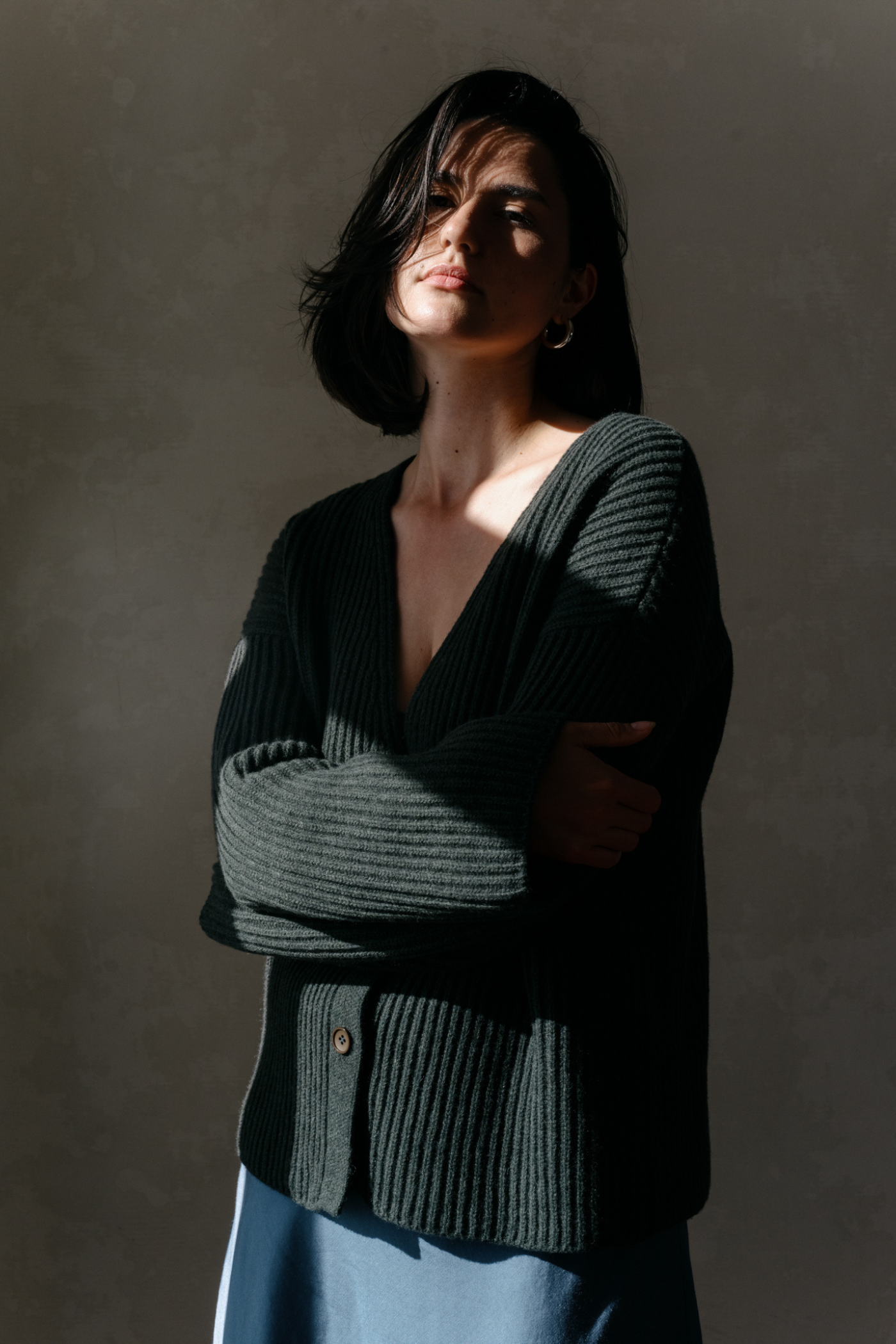 Wool Cardigan Cocoon Green