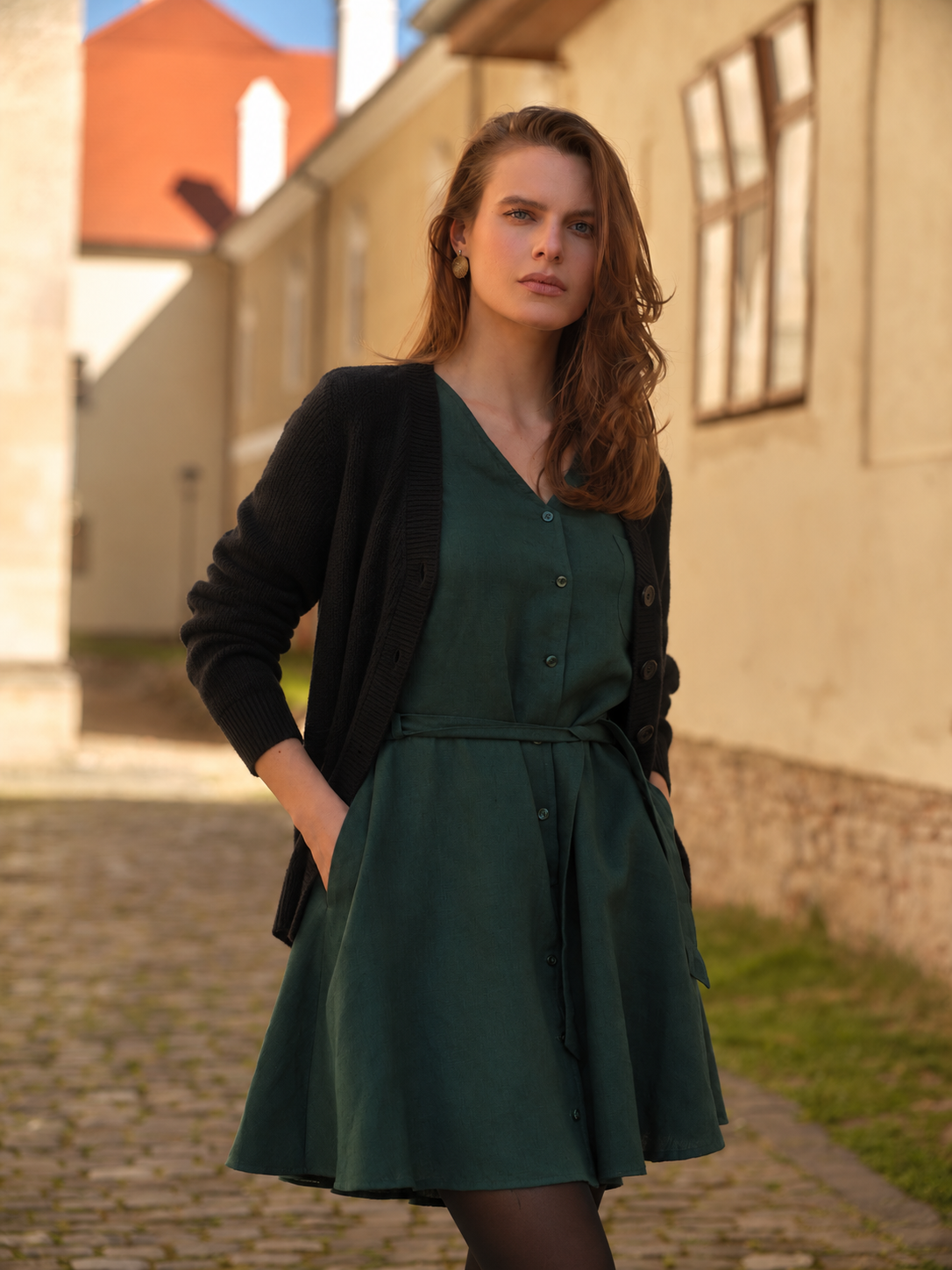 Rochie Mini Din In Stephanie Verde Brad