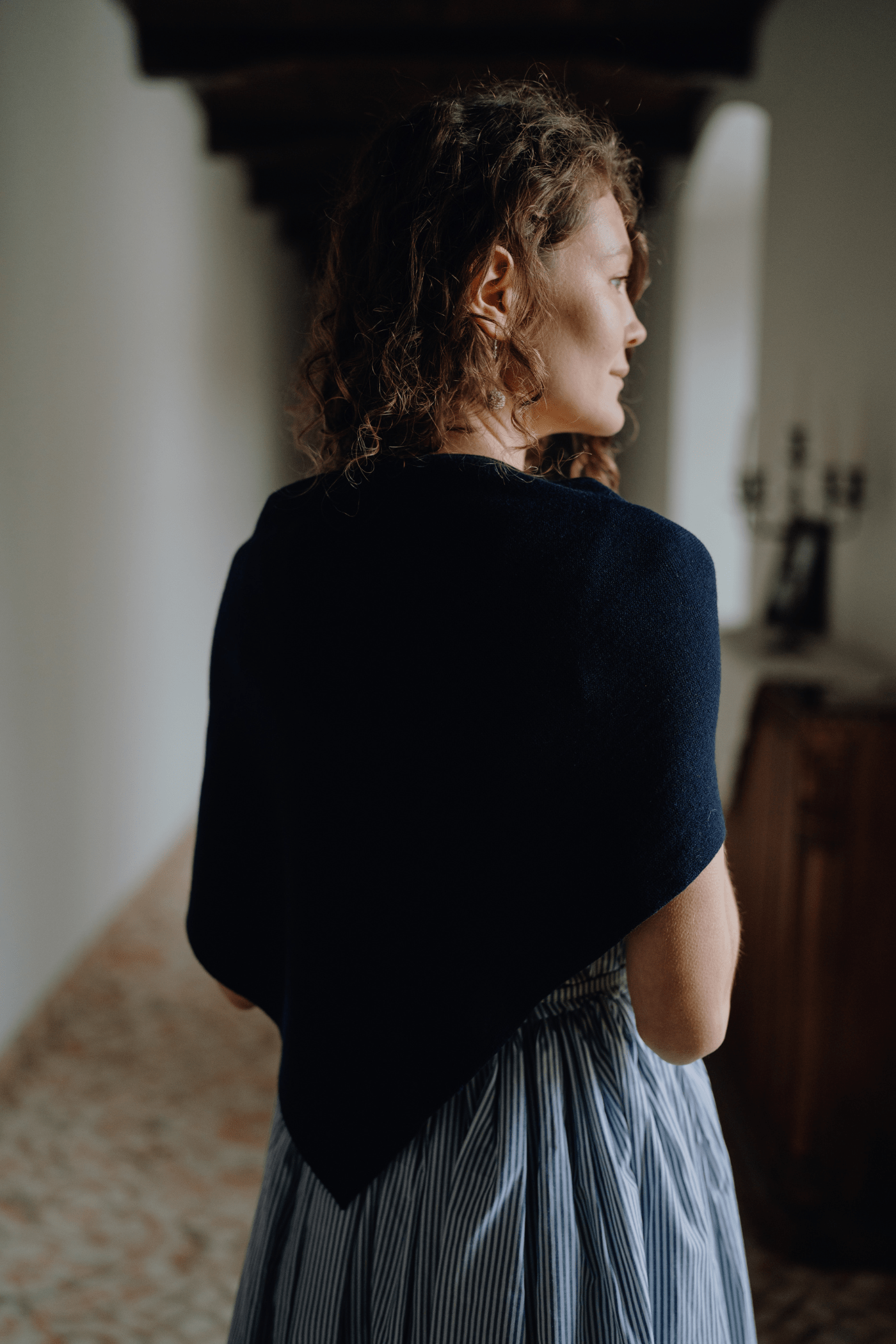 Eșarfă triunghiulară din lână merinos