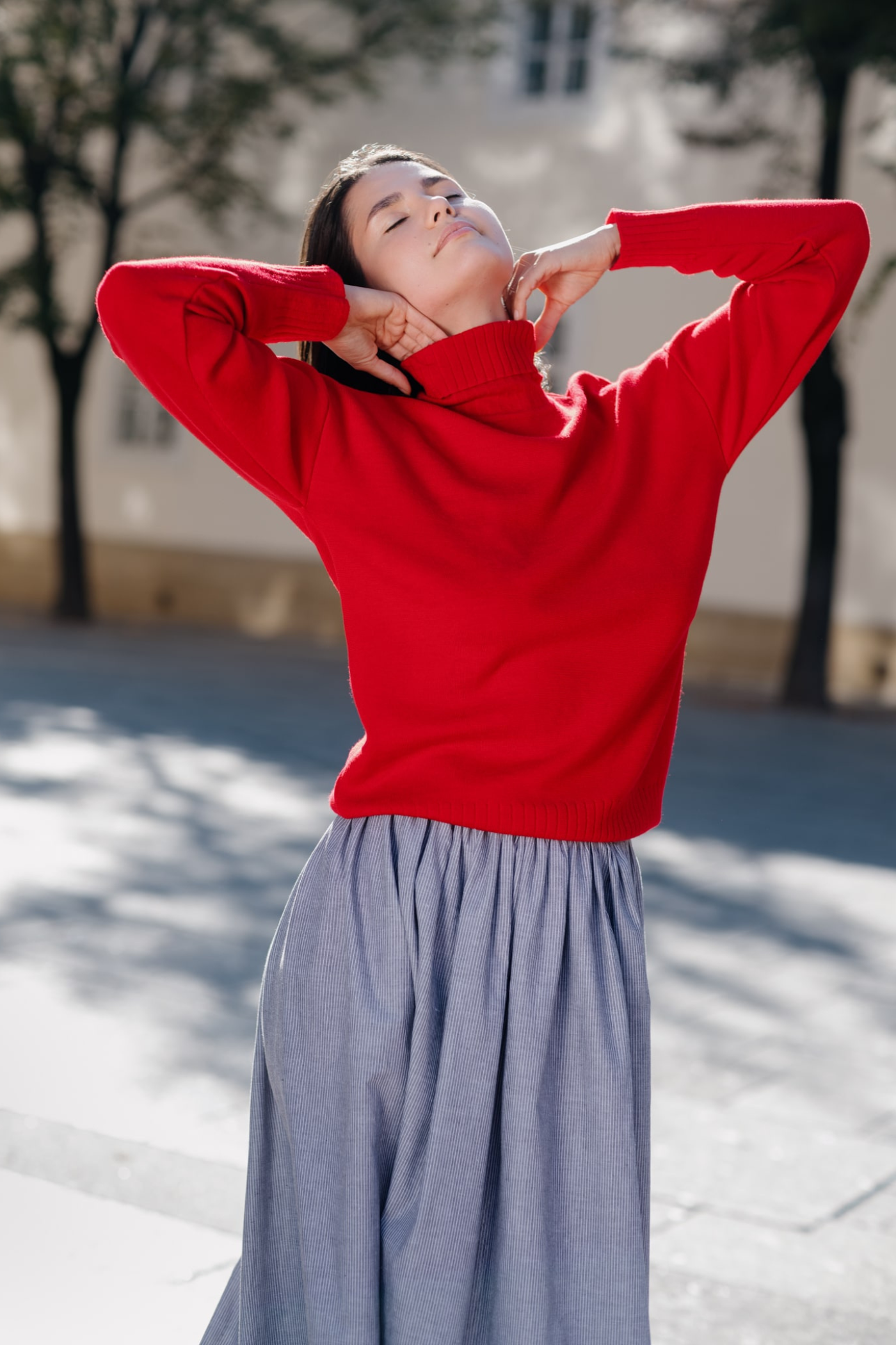 Knitted Wool Sweater Amore Red