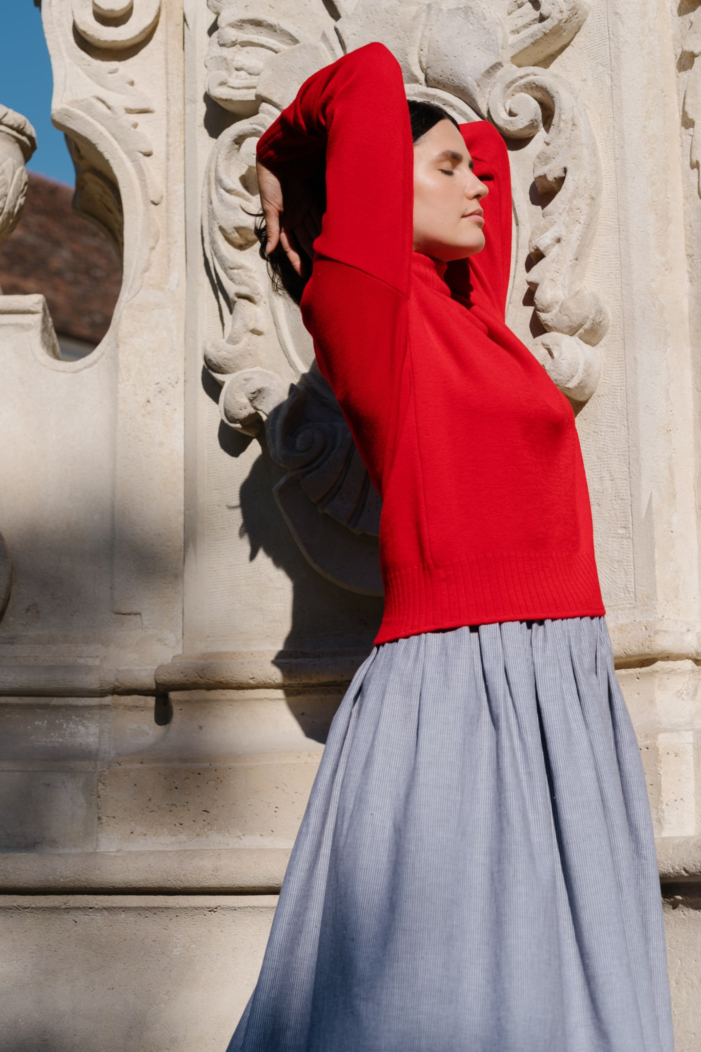 Knitted Wool Sweater Amore Red