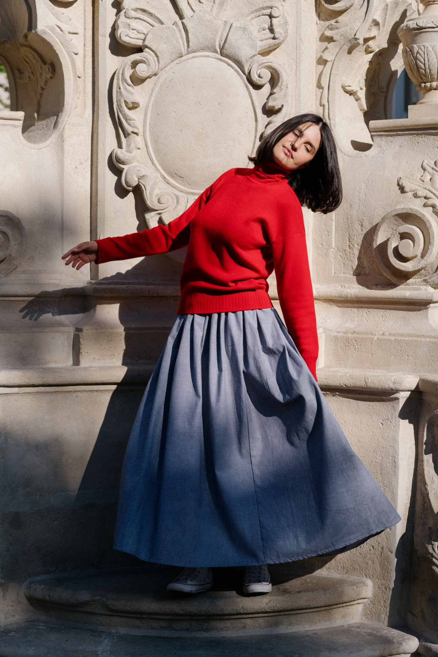 Knitted Wool Sweater Amore Red