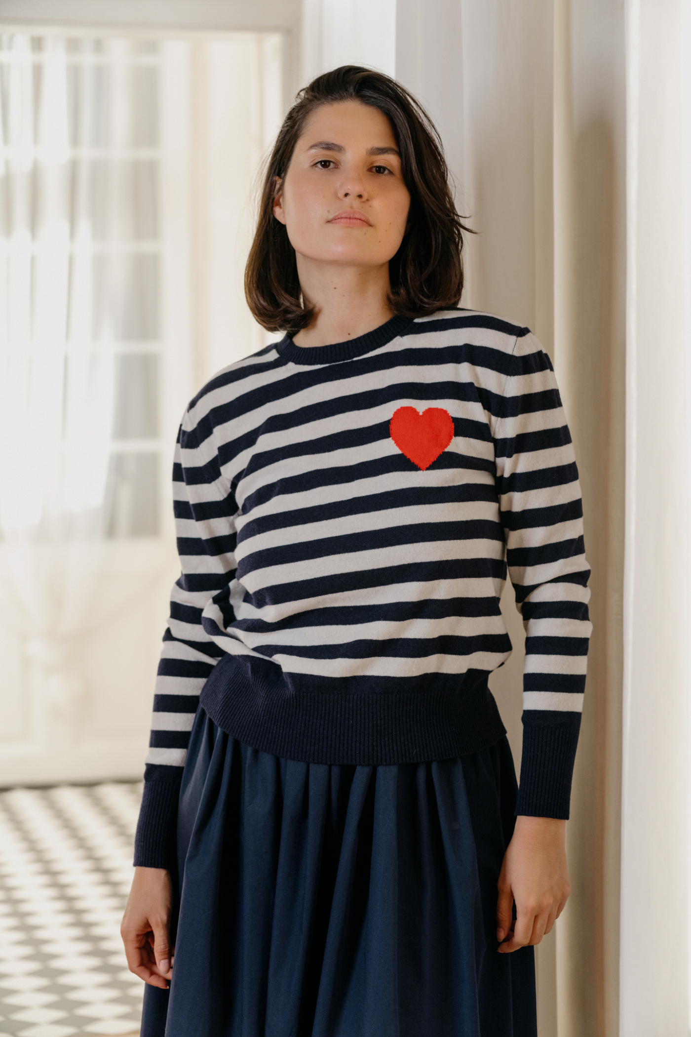 Wool Sweater Essentia Stripes Navy