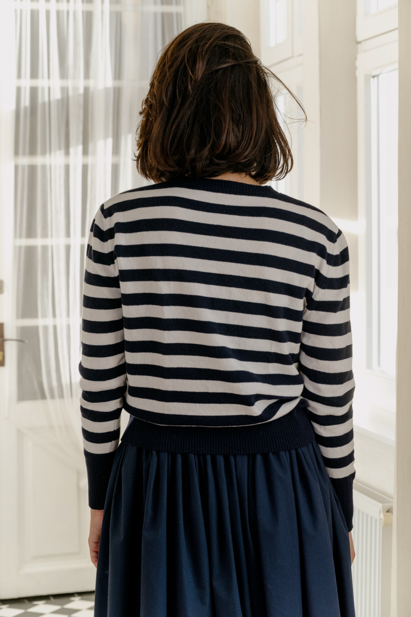 Wool Sweater Essentia Stripes Navy