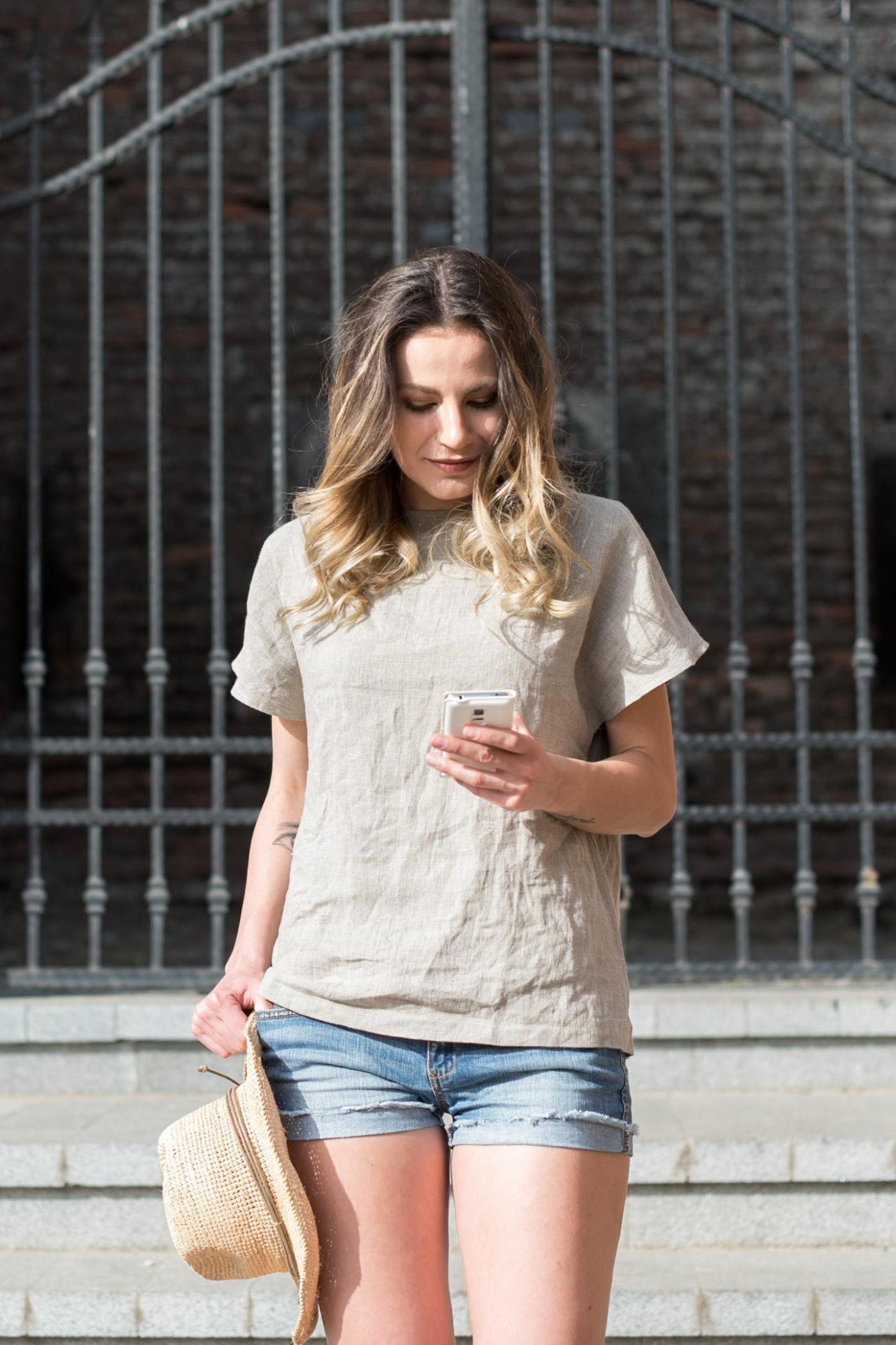 Blooming Set of Four Linen Tops