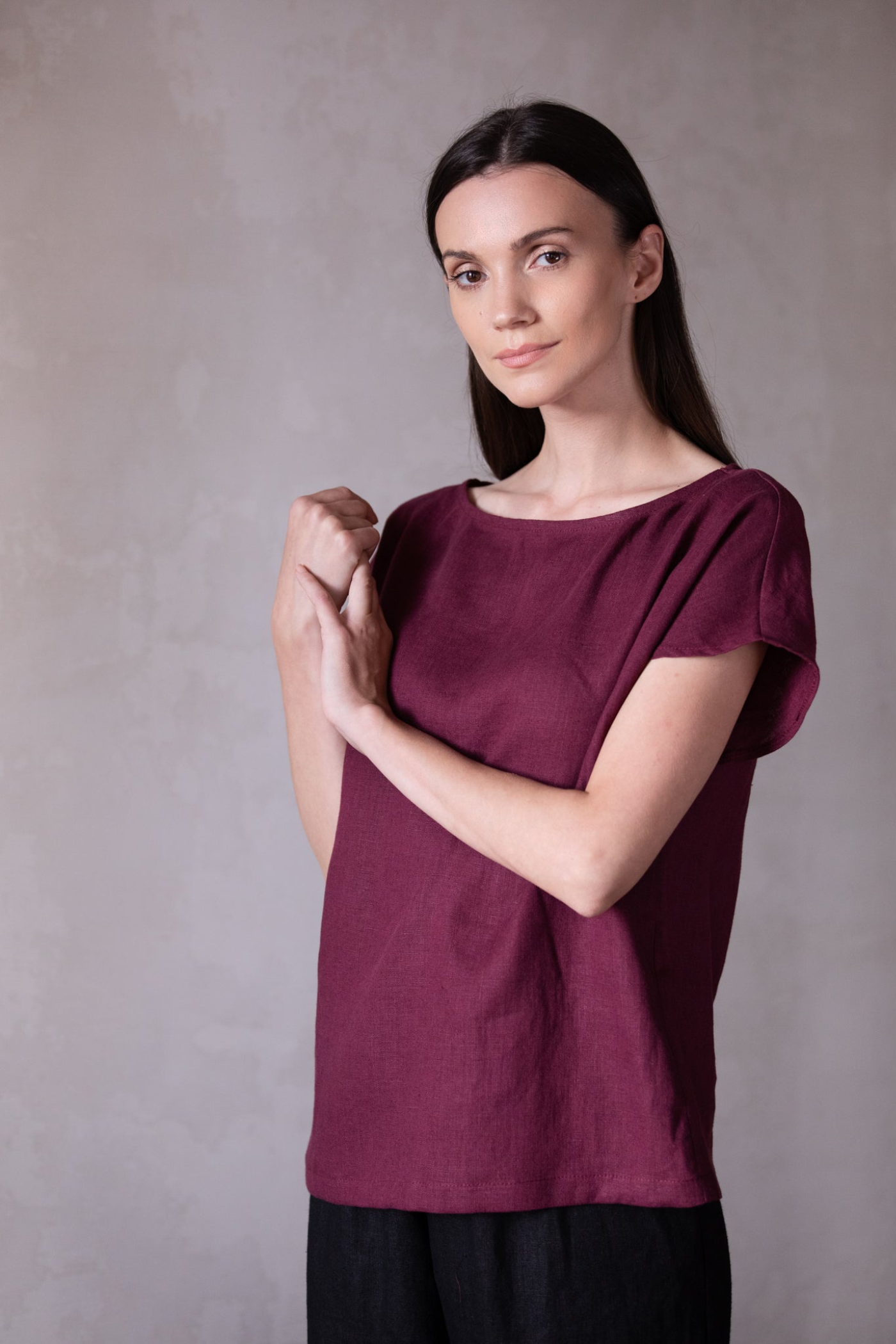 Blooming Set of Four Linen Tops