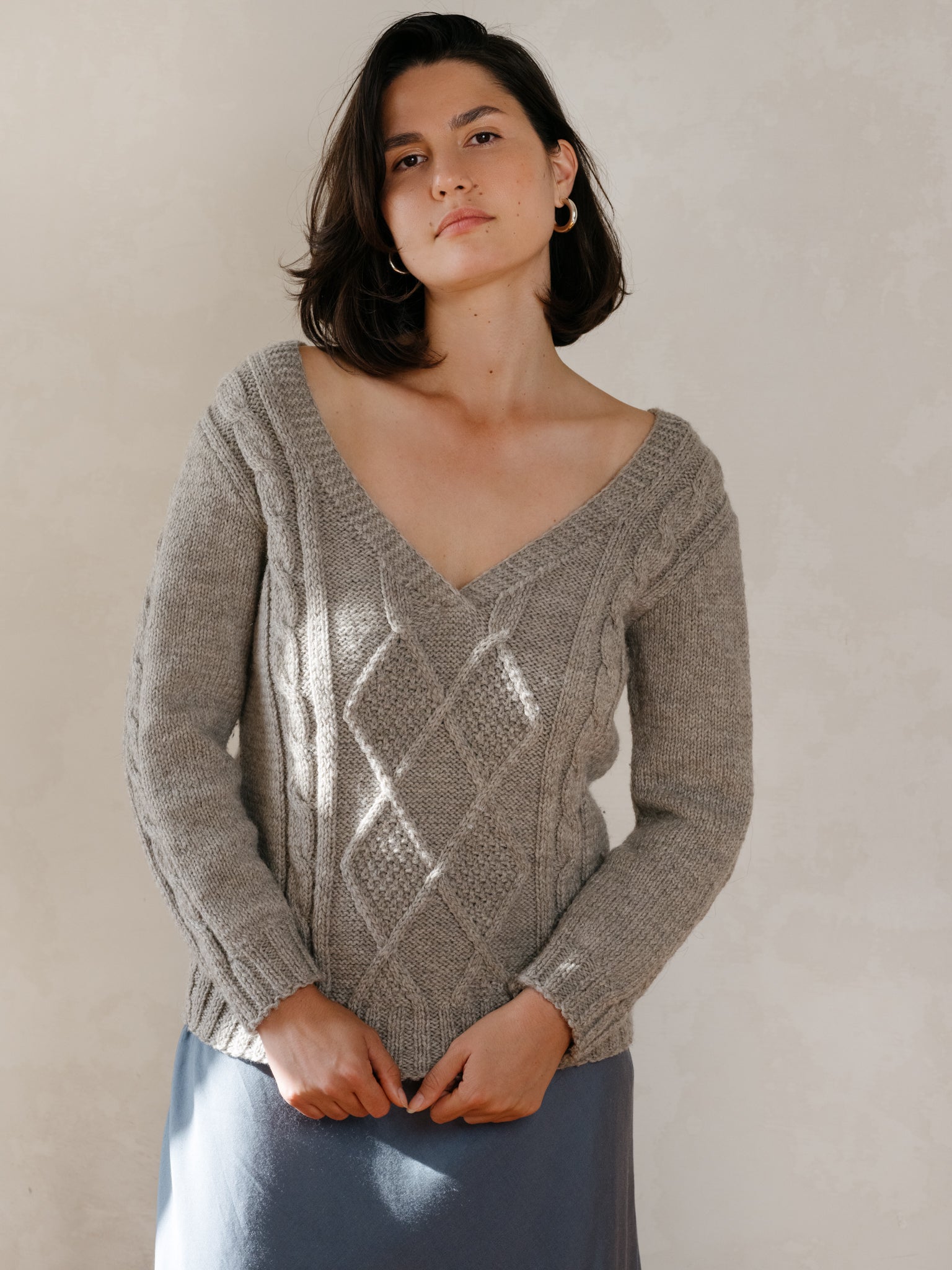 AWAKE Hand Knitted Wool Sweater Grey