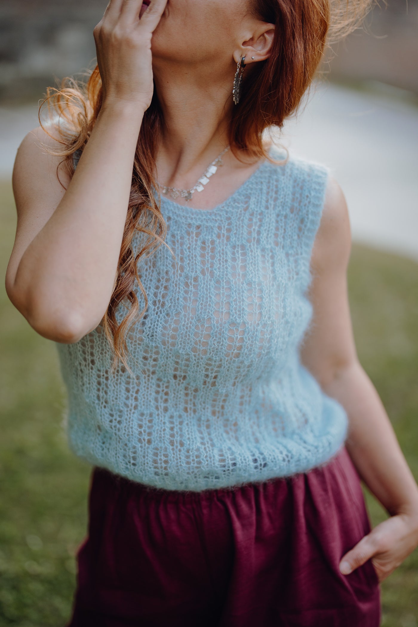 Mohair and Natural Silk Knitted Top