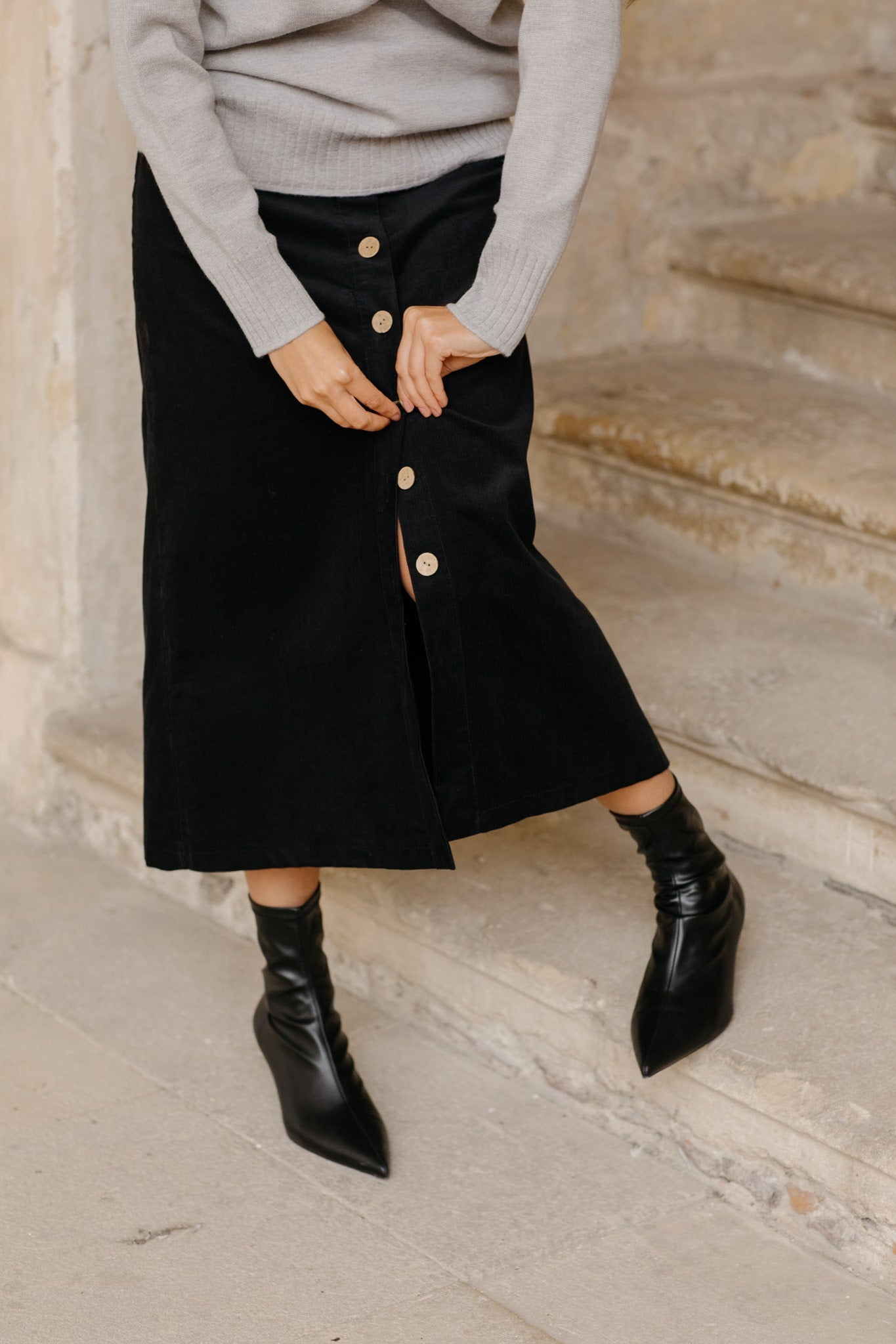 Organic cotton corduroy skirt PAOLA