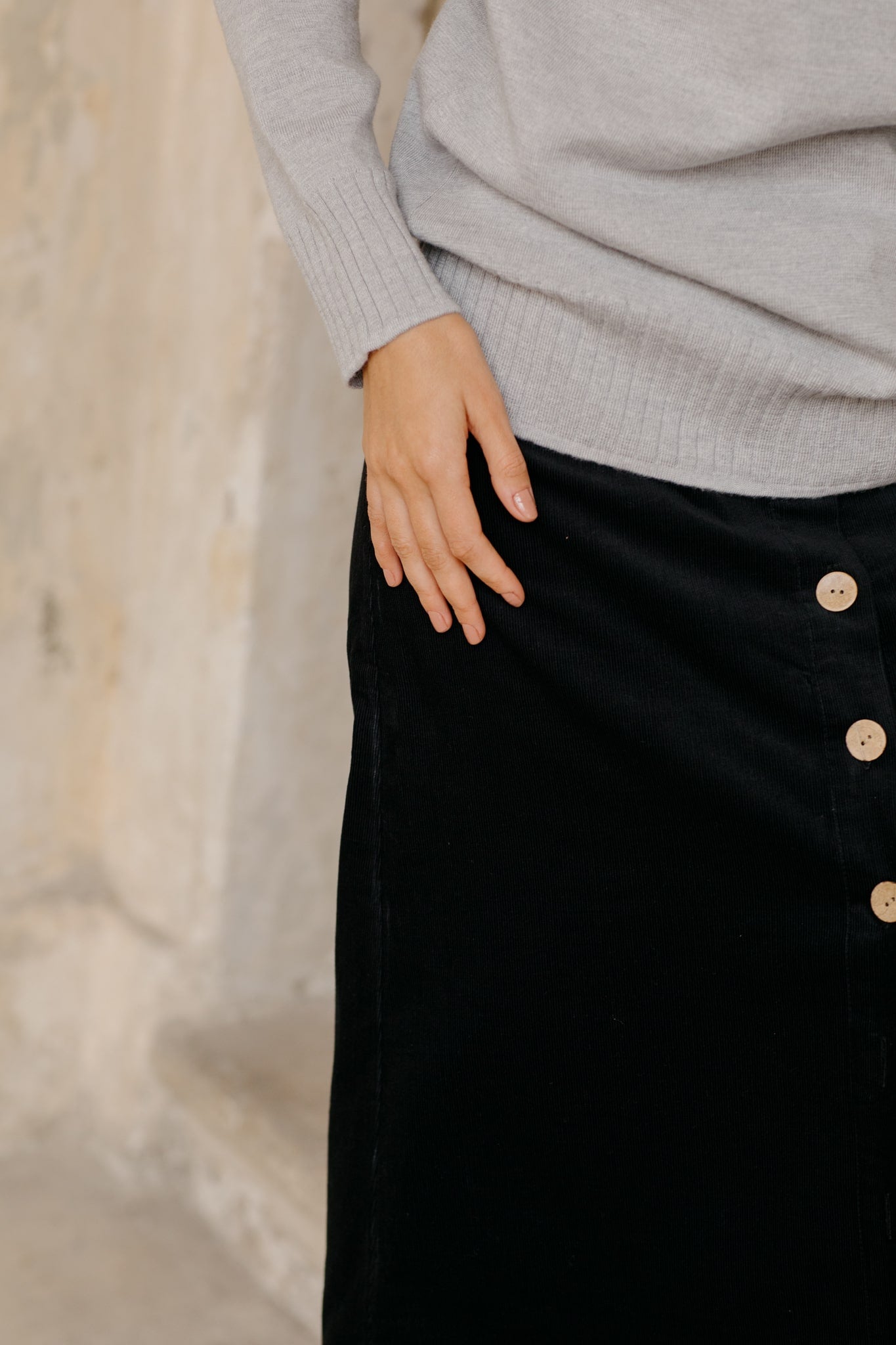 Organic cotton corduroy skirt PAOLA