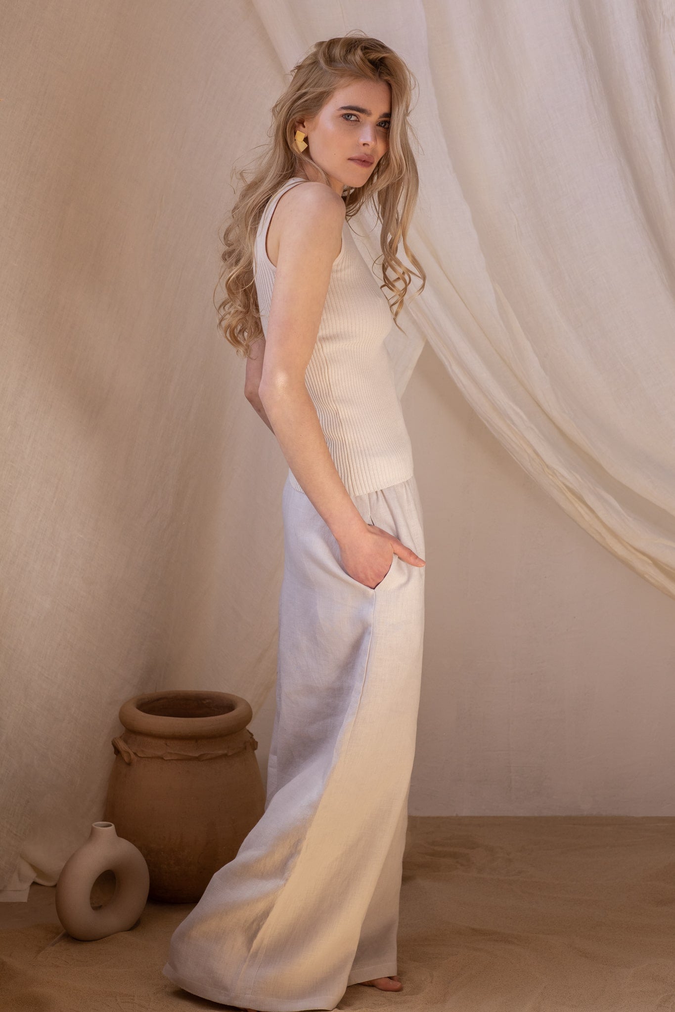 Wide Linen Trousers