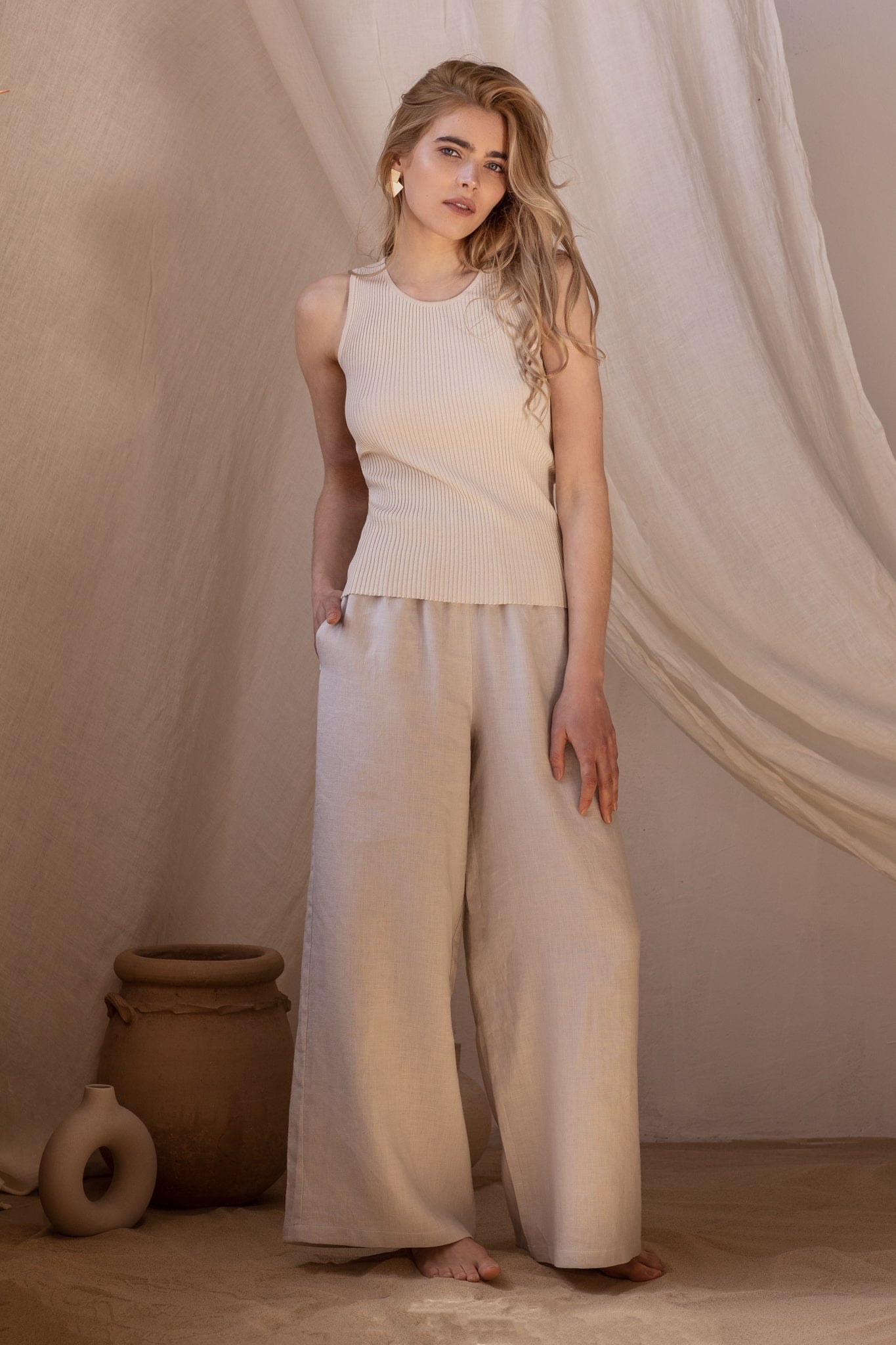 Wide Linen Trousers