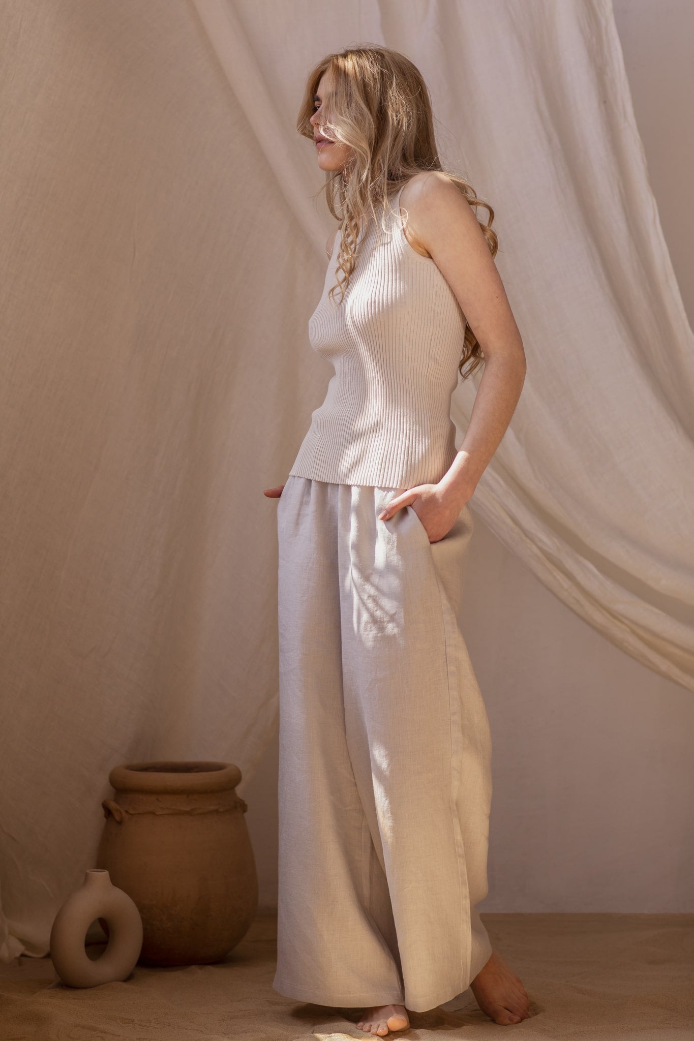 Wide Linen Trousers