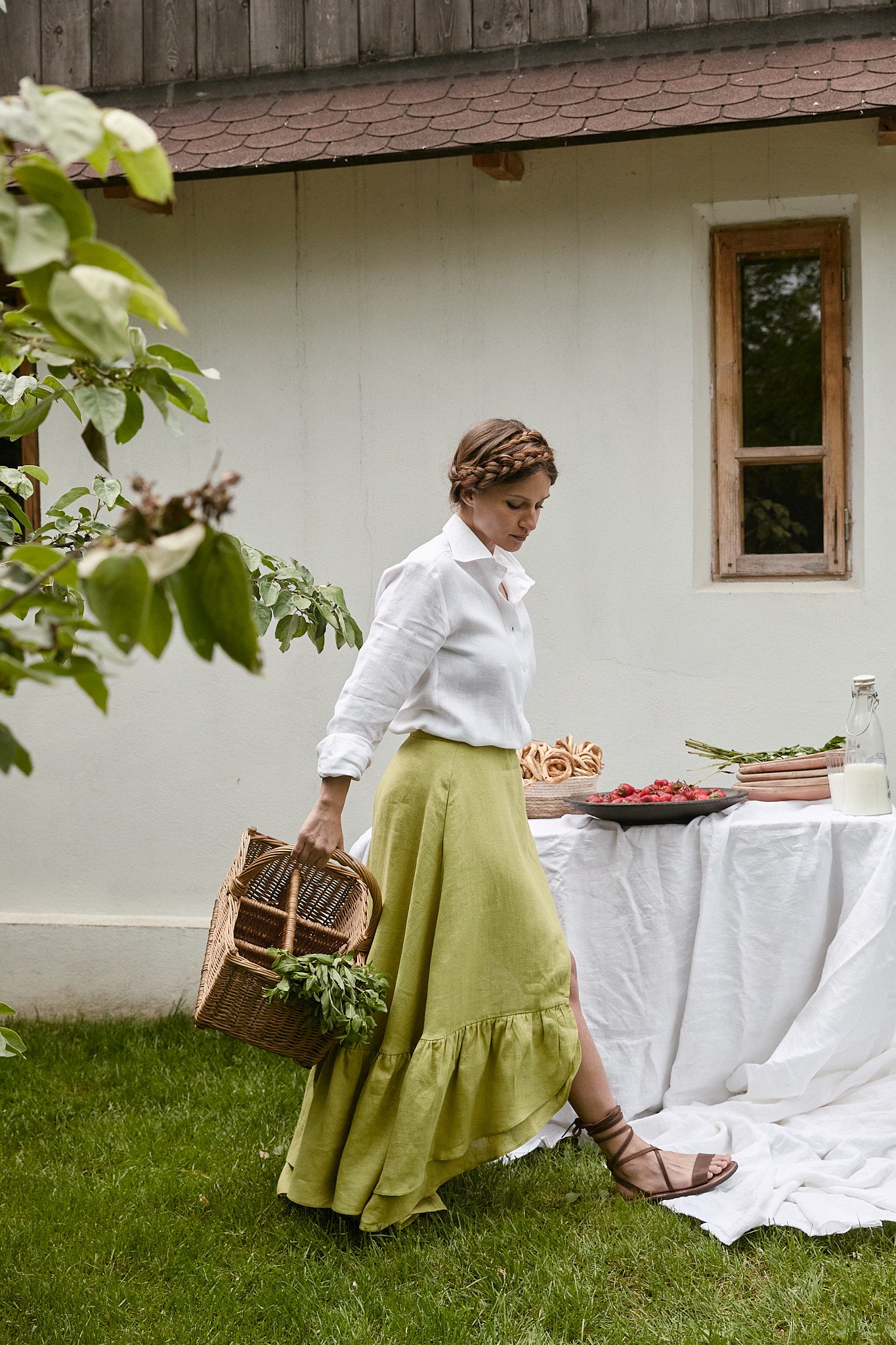 Fustă Din In Petrecută Azalea