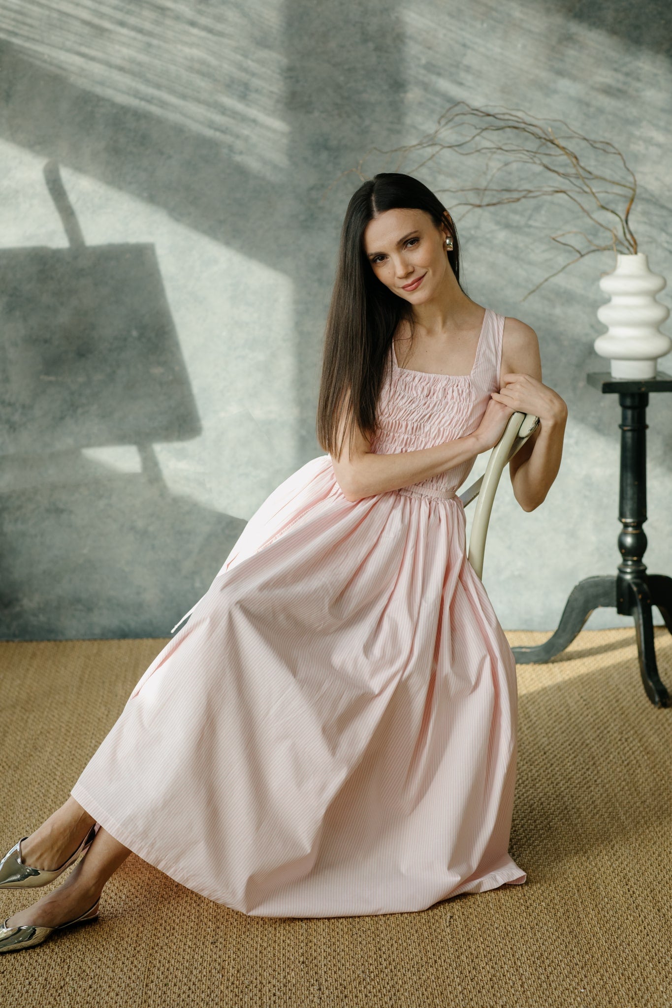 Rochie Din Bumbac Organic Renée Roz Cu Dungi