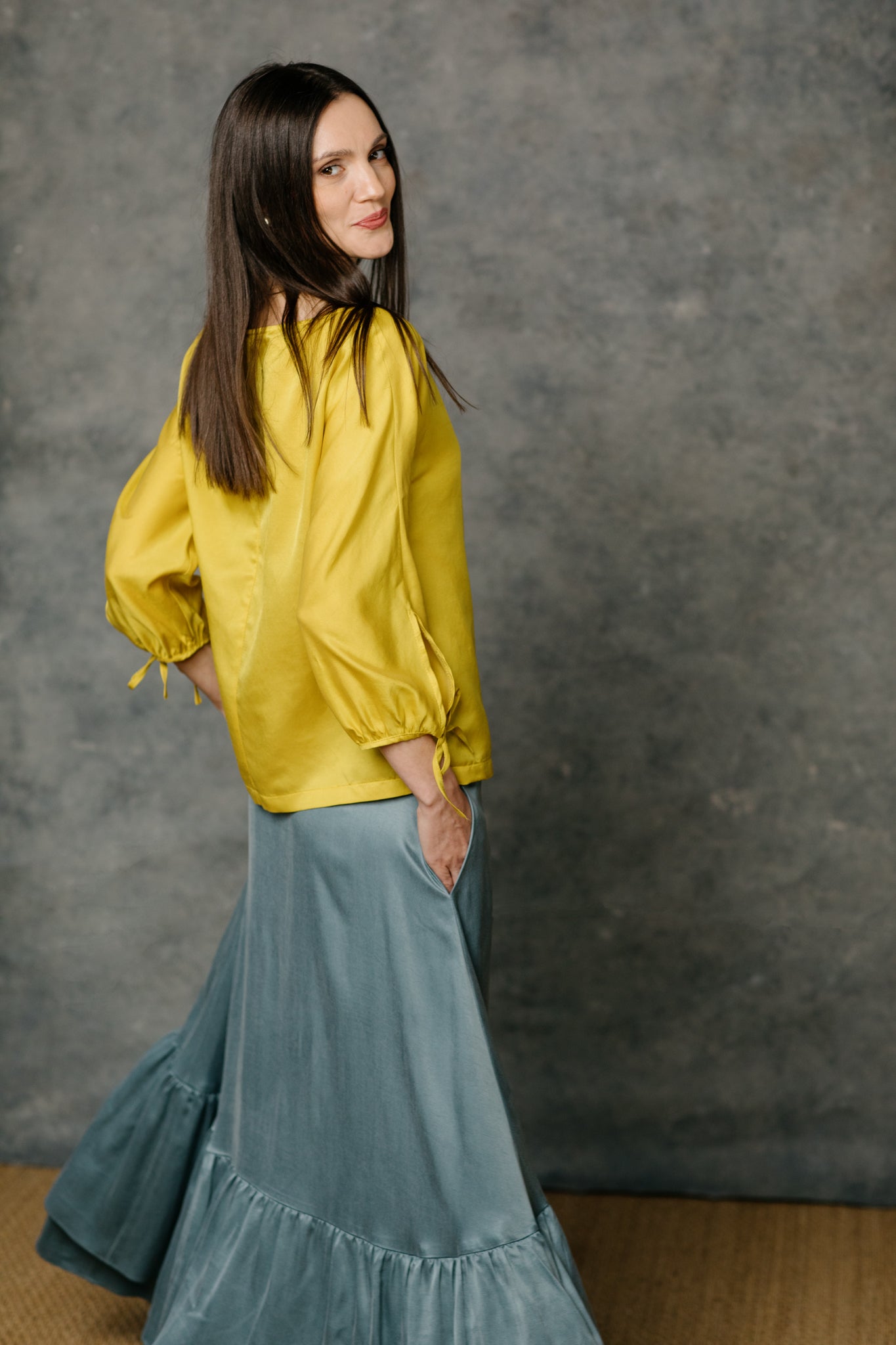 Helene Blouse in Silk, Hemp and Organic Cotton fabric