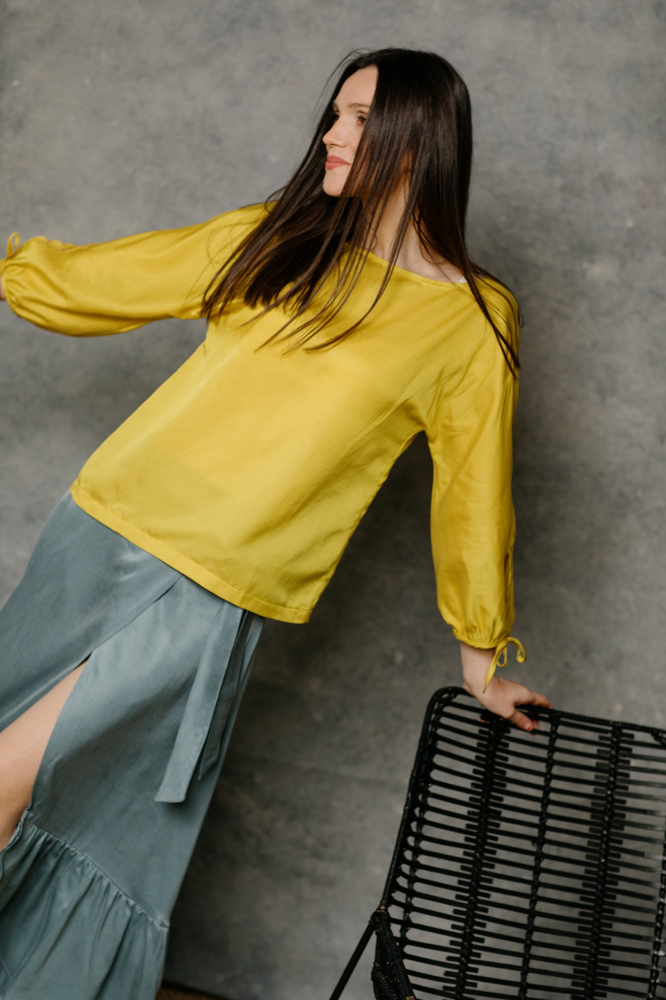 Helene Blouse in Silk, Hemp and Organic Cotton fabric