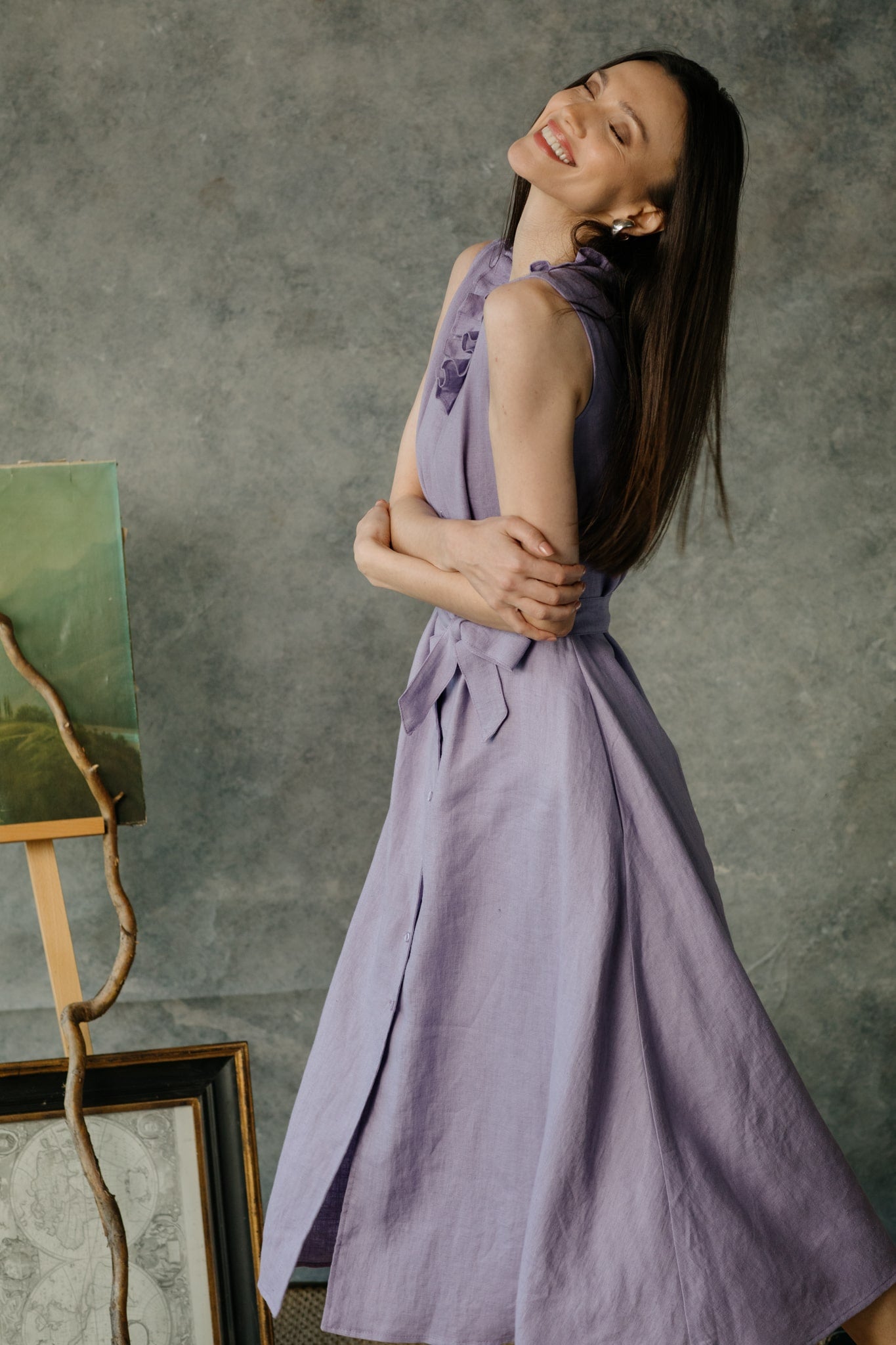 ANEMONE long linen dress