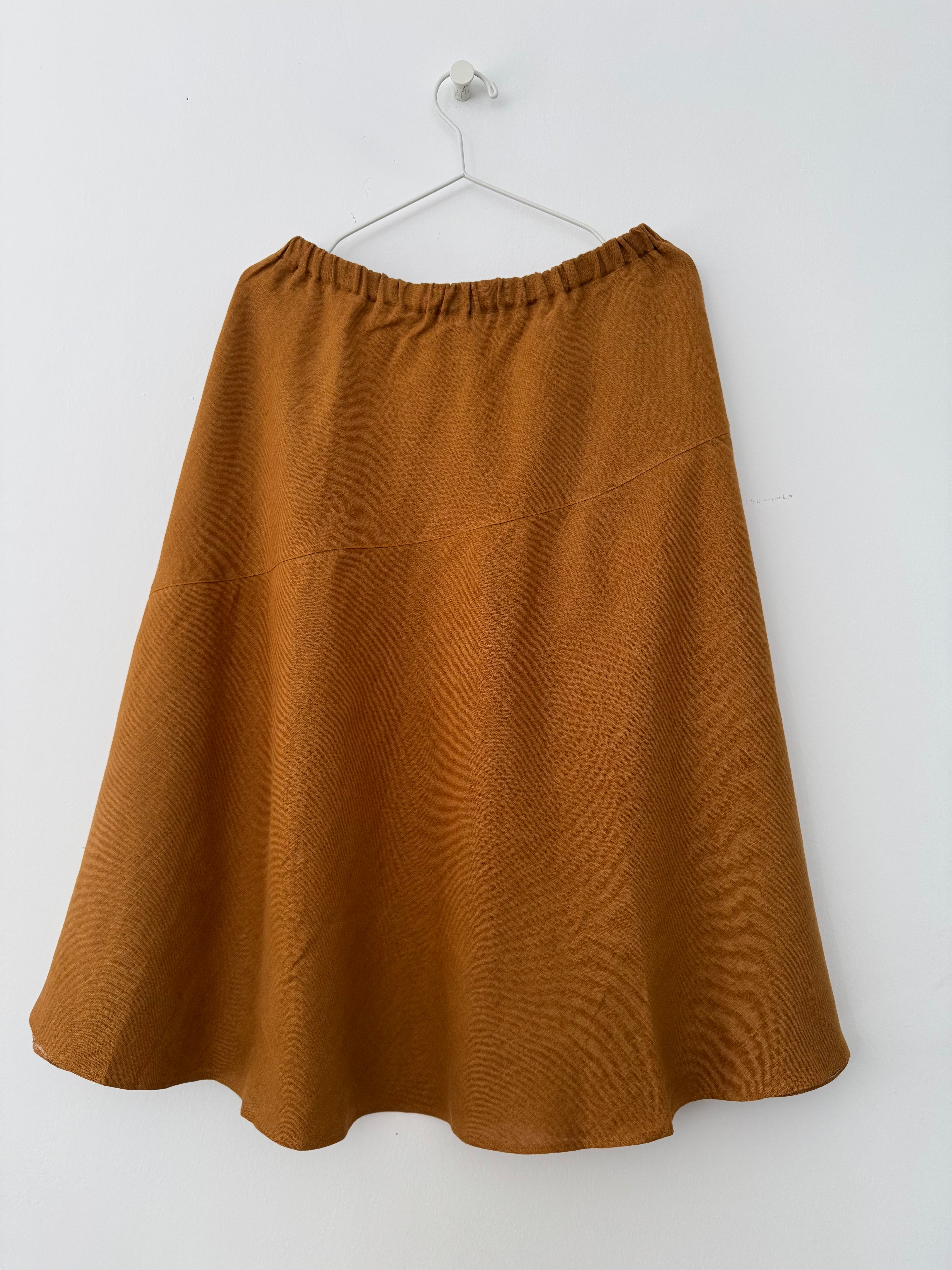 Fustă Din In Lucille Caramel