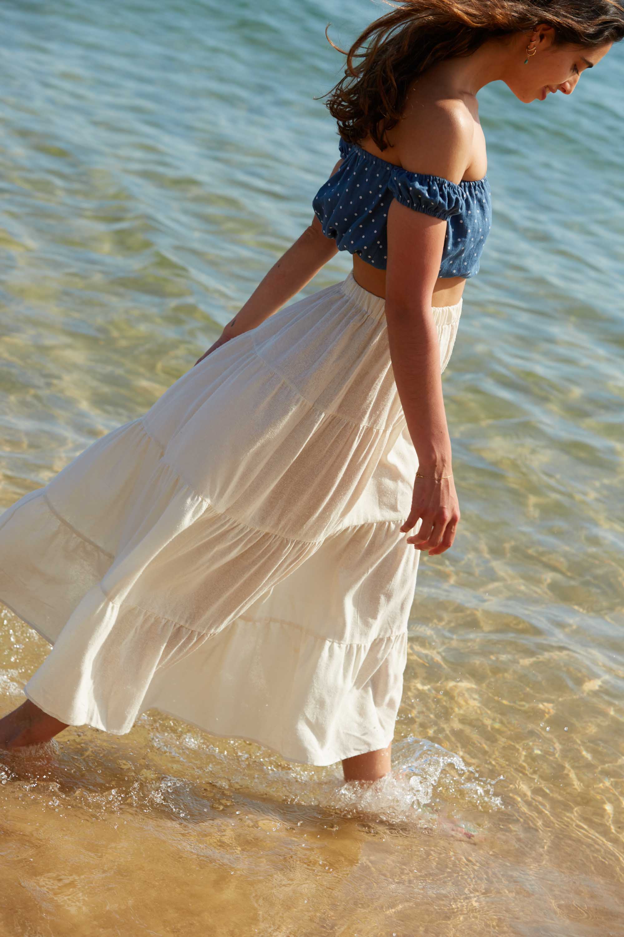 Fustă din borangic mătase naturală