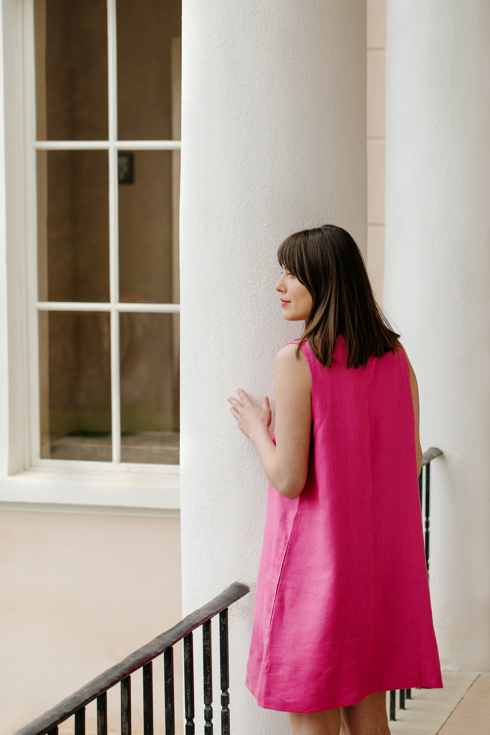 Lisa Linen Dress Fuchsia