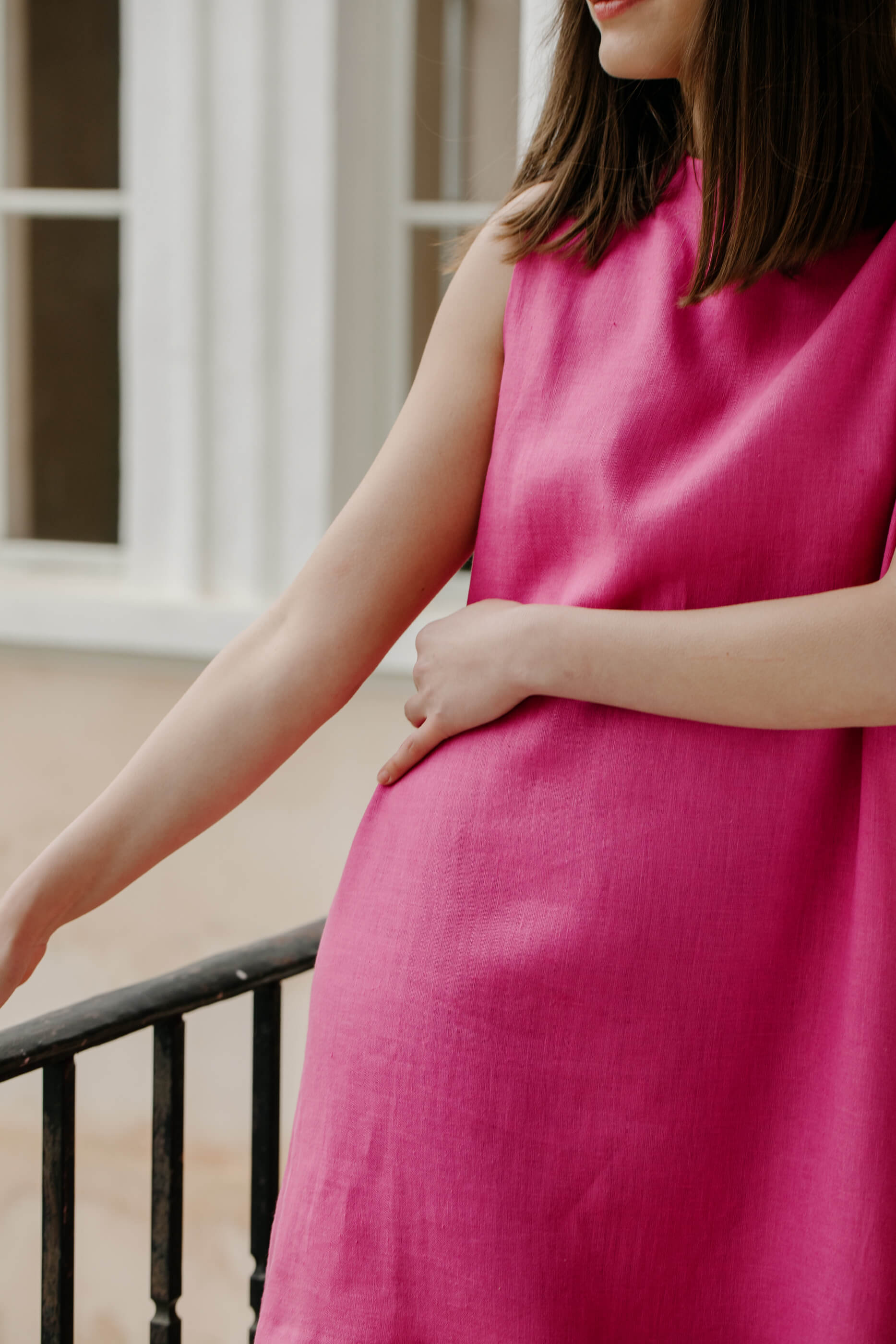 Lisa Linen Dress Fuchsia