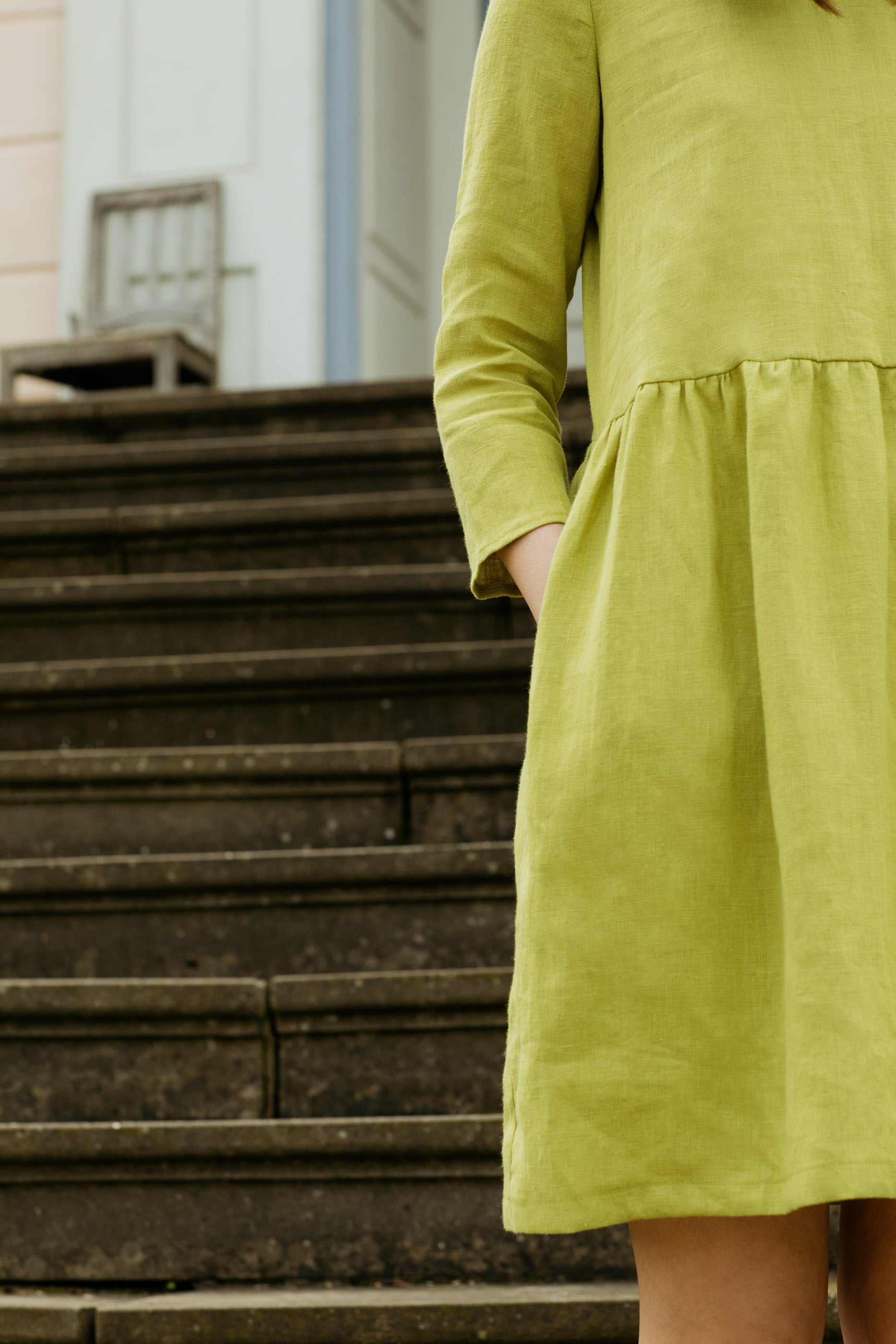Gathered Llinen Dress
