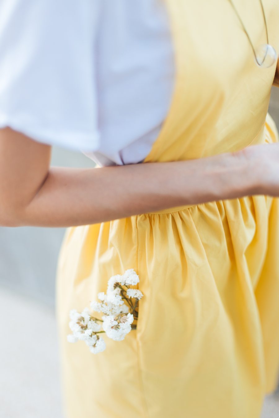 Organic Cotton Pinafore Skirt Yellow