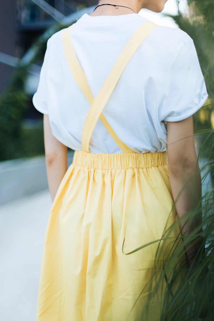 Organic Cotton Pinafore Skirt Yellow