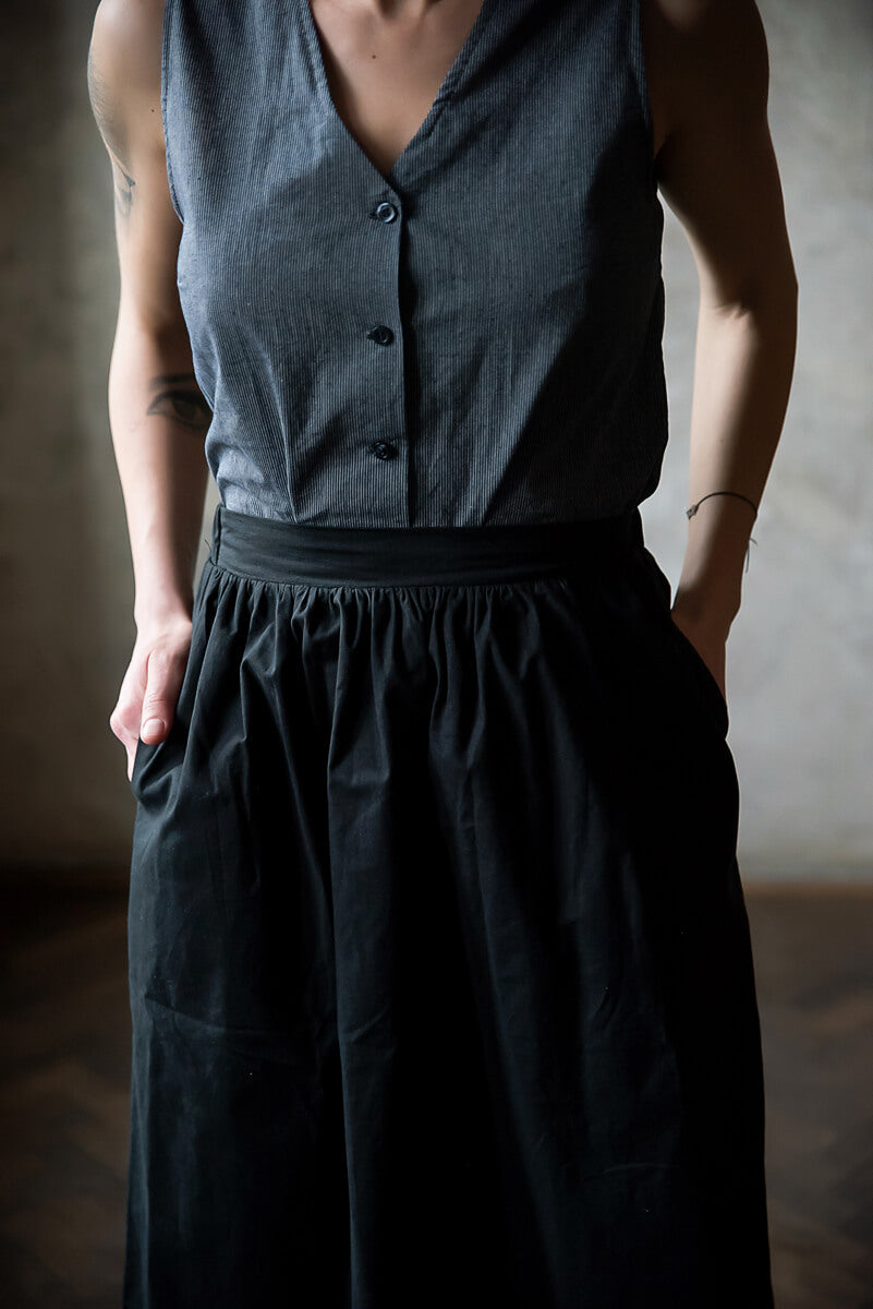 Fustă Midi Din Poplin De Bumbac Organic