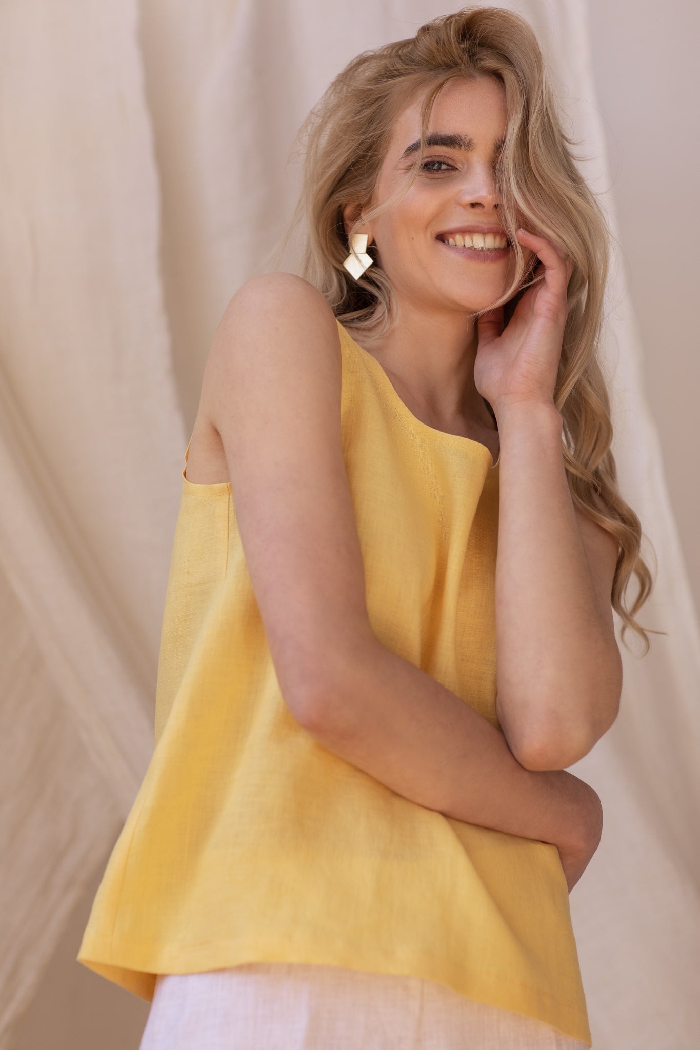Linen Tank Top Uma Sunny Yellow