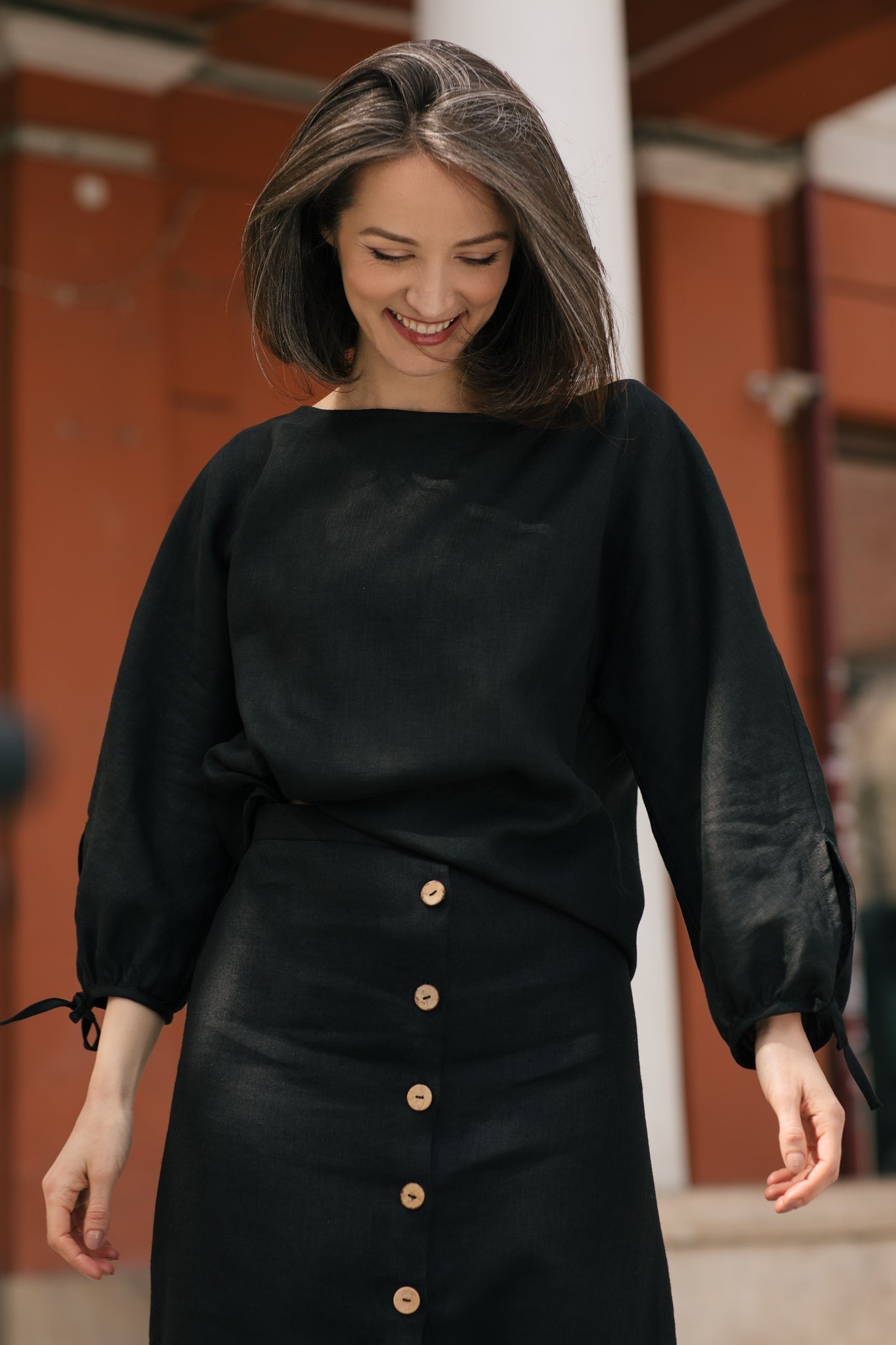 Helene Linen Blouse Black