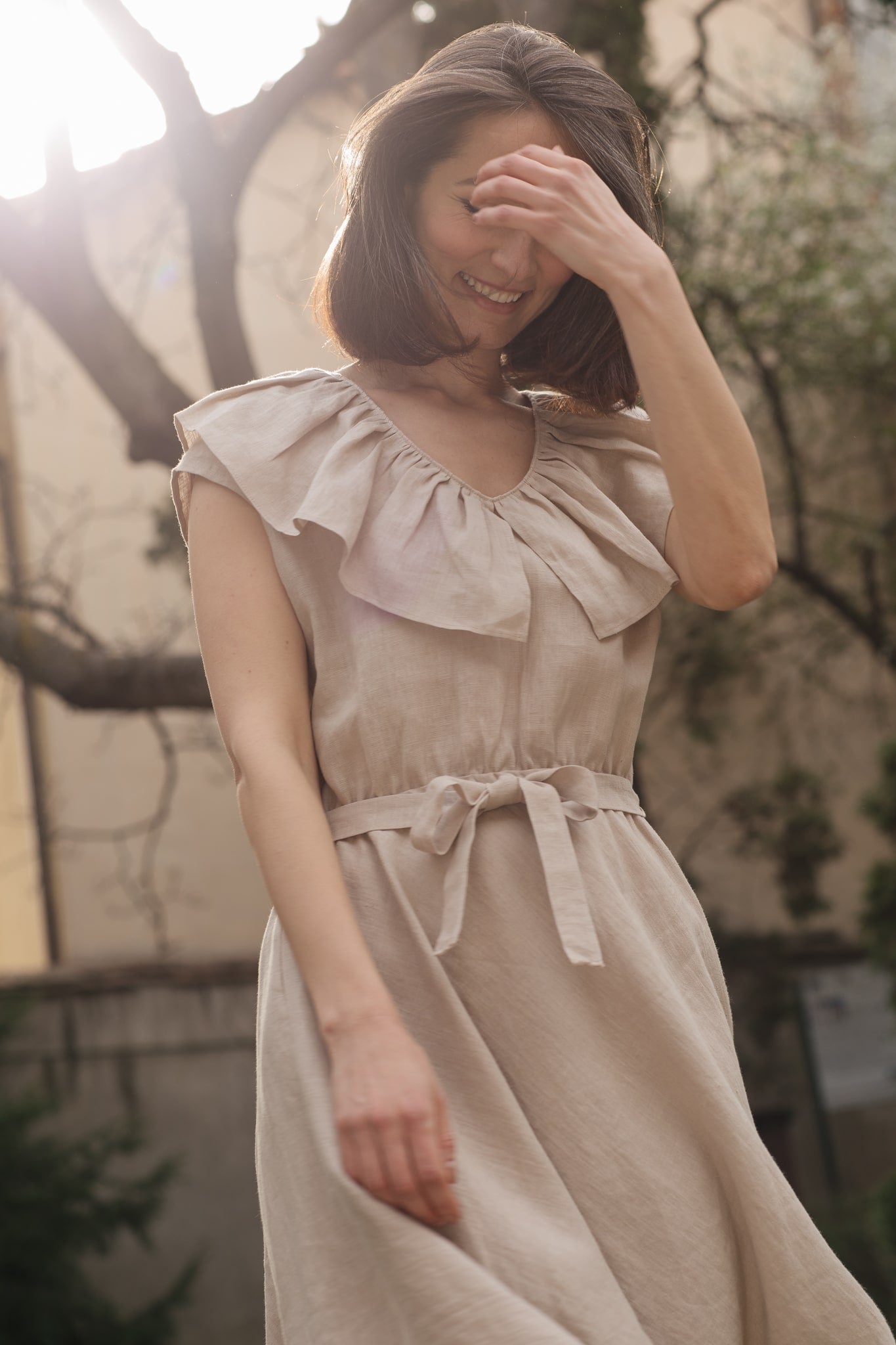 Juliette Linen Dress Sand
