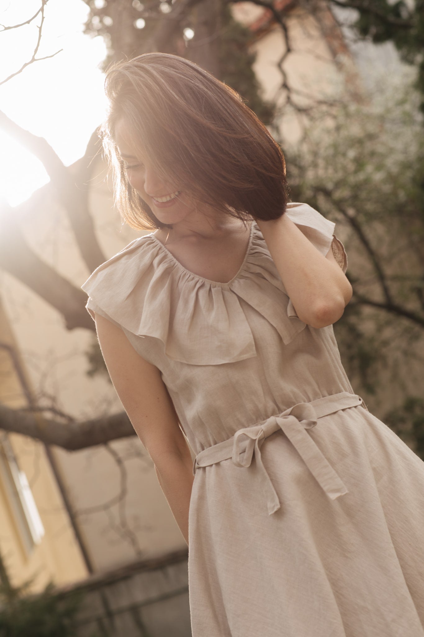 Juliette Linen Dress Sand
