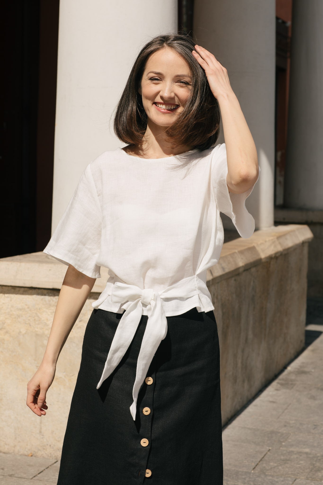 Sandra Linen Blouse White