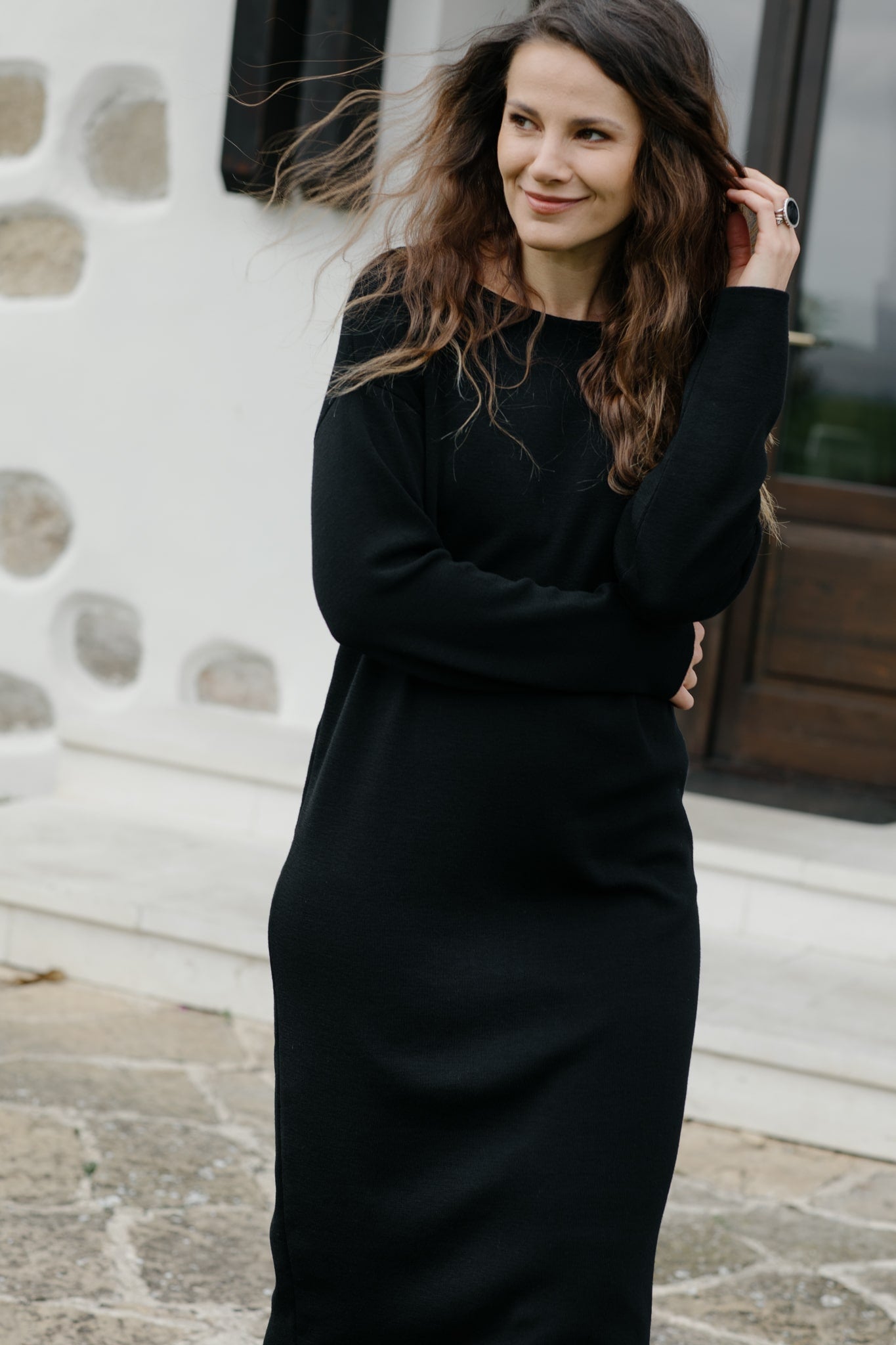 Loose Knit Merino Wool Dress Enya