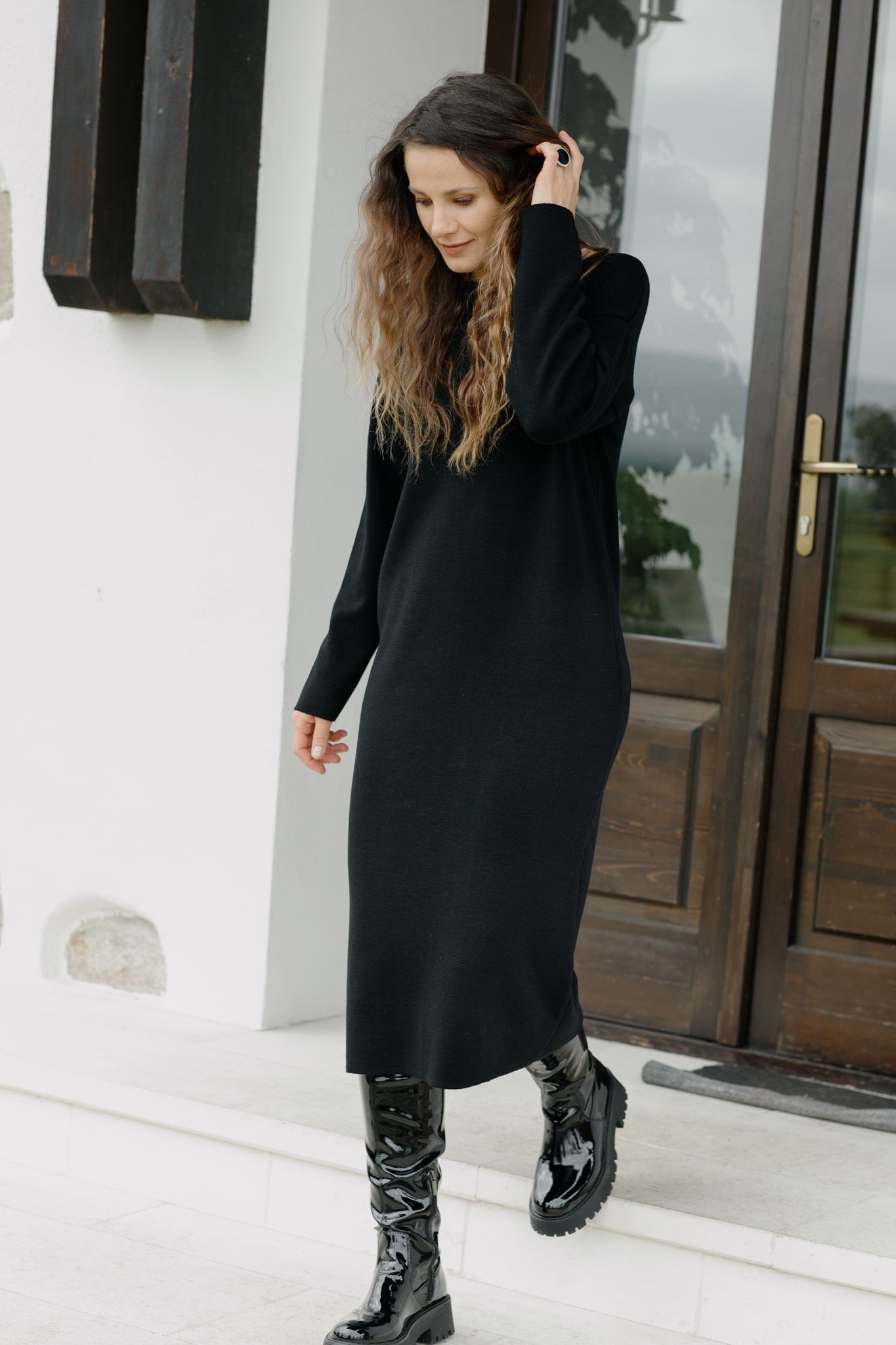 Loose Knit Merino Wool Dress Enya