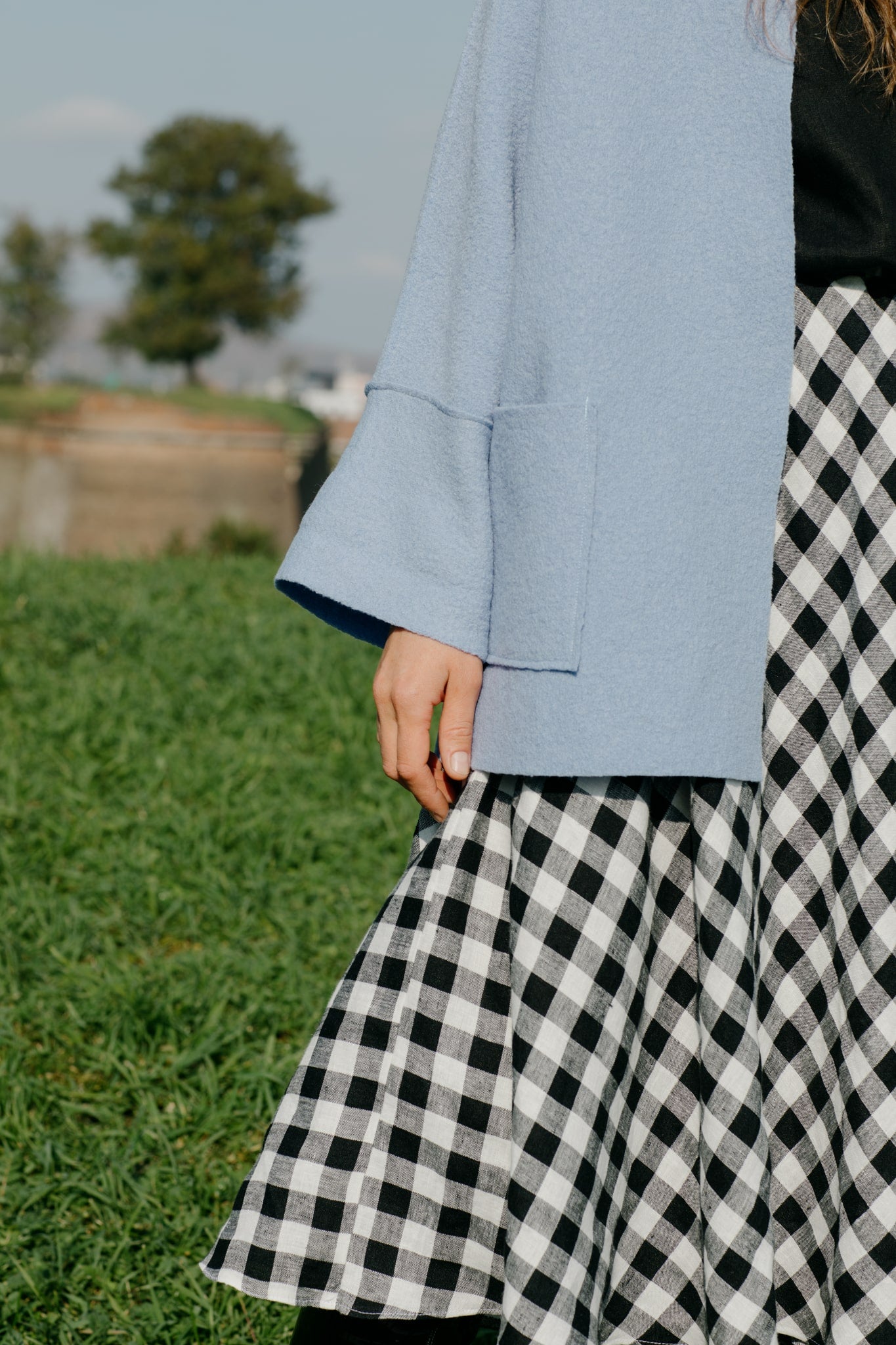 Loose boiled wool jacket